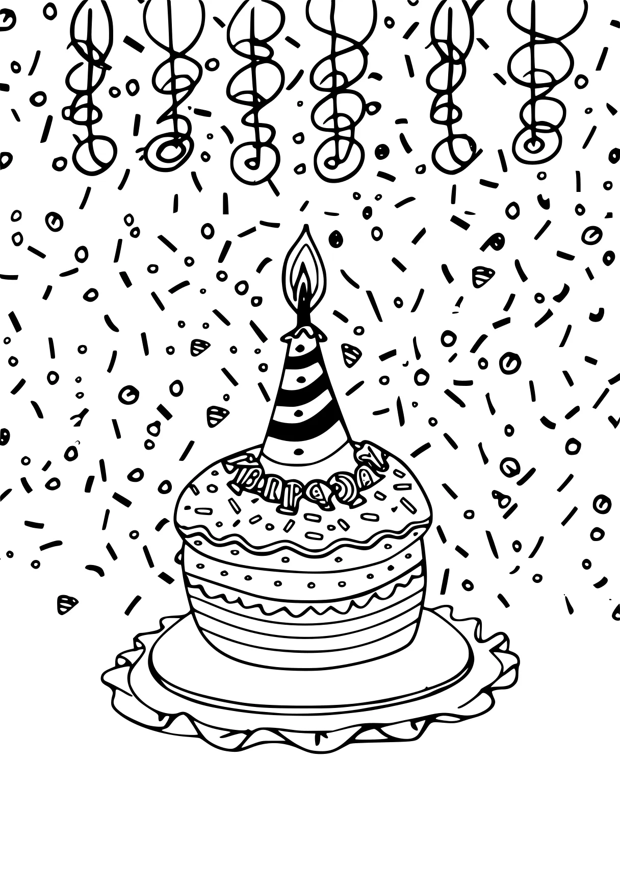 birthday coloring page birthday, cake, years, free downloads