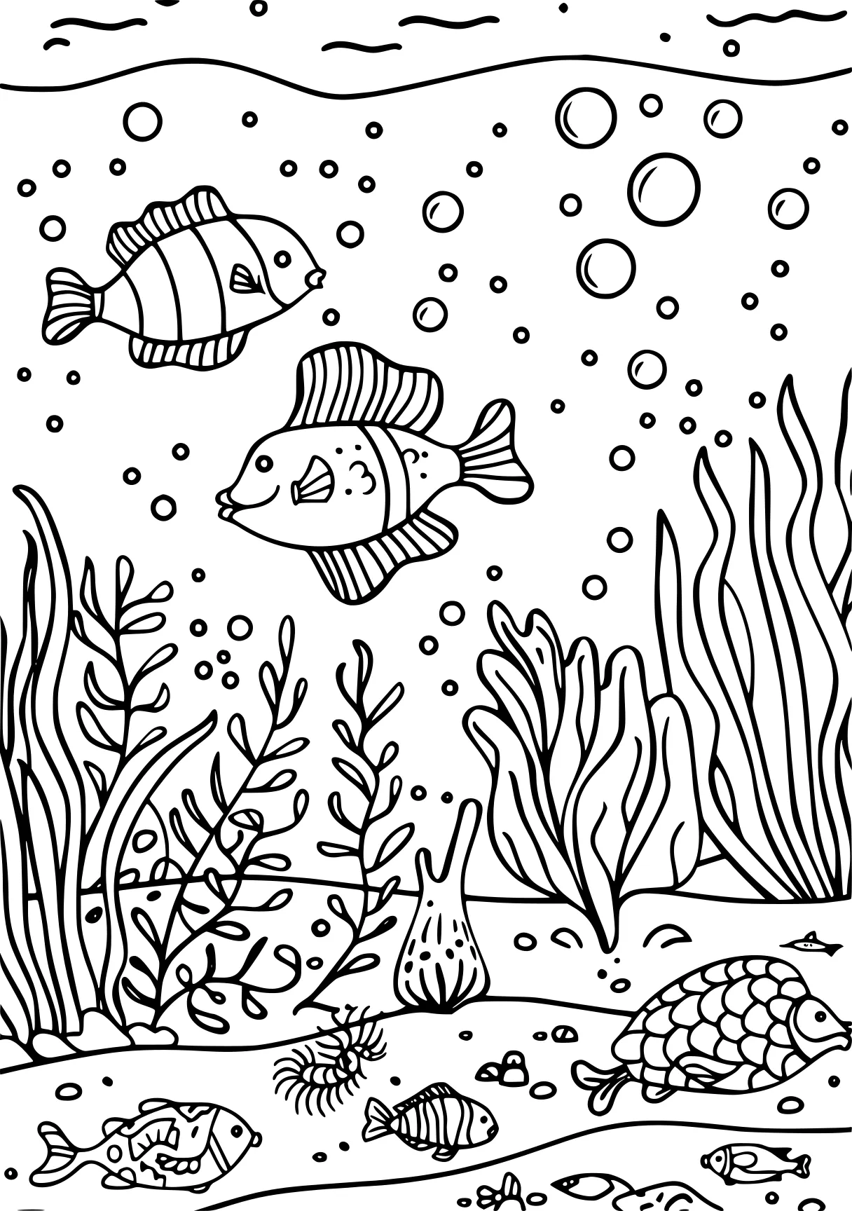 ocean coloring pages aquarium, fish, guppies, free page downloads