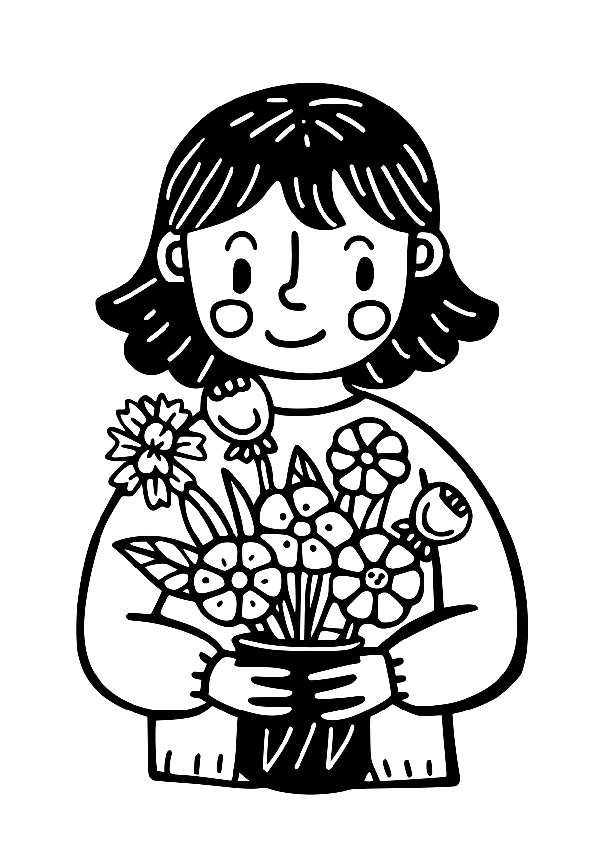 mothers day coloring page, flowers, daisy, flower, free downloads