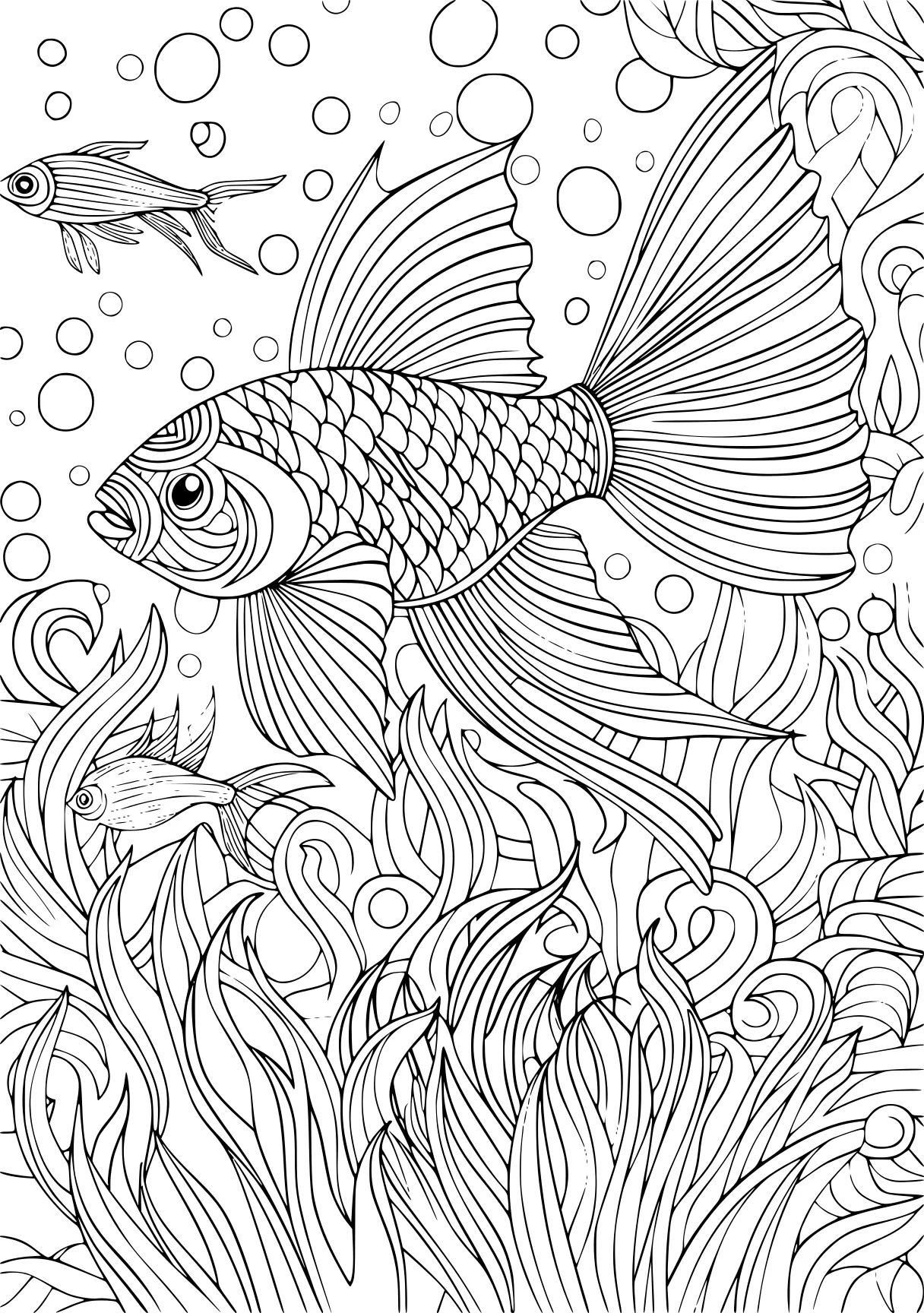 free printable adult coloring pages, zentangle, fish, colouring, page downloads