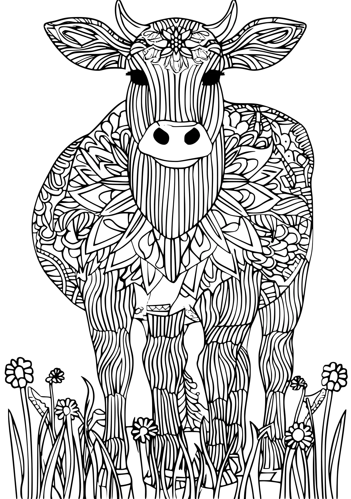 farm animal coloring pages elephant, llama, zentangle, free page downloads