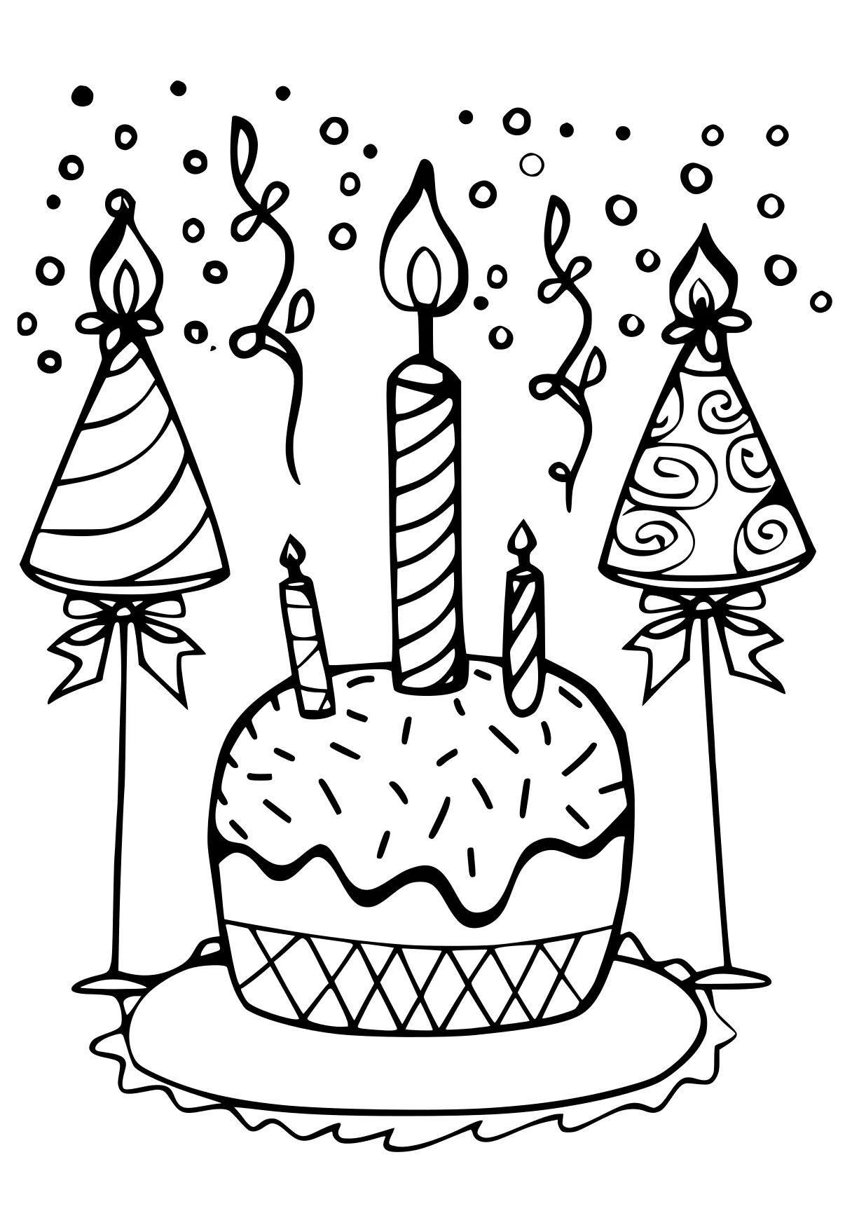 birthday coloring sheets, birthday, printables, cake, free page downloads