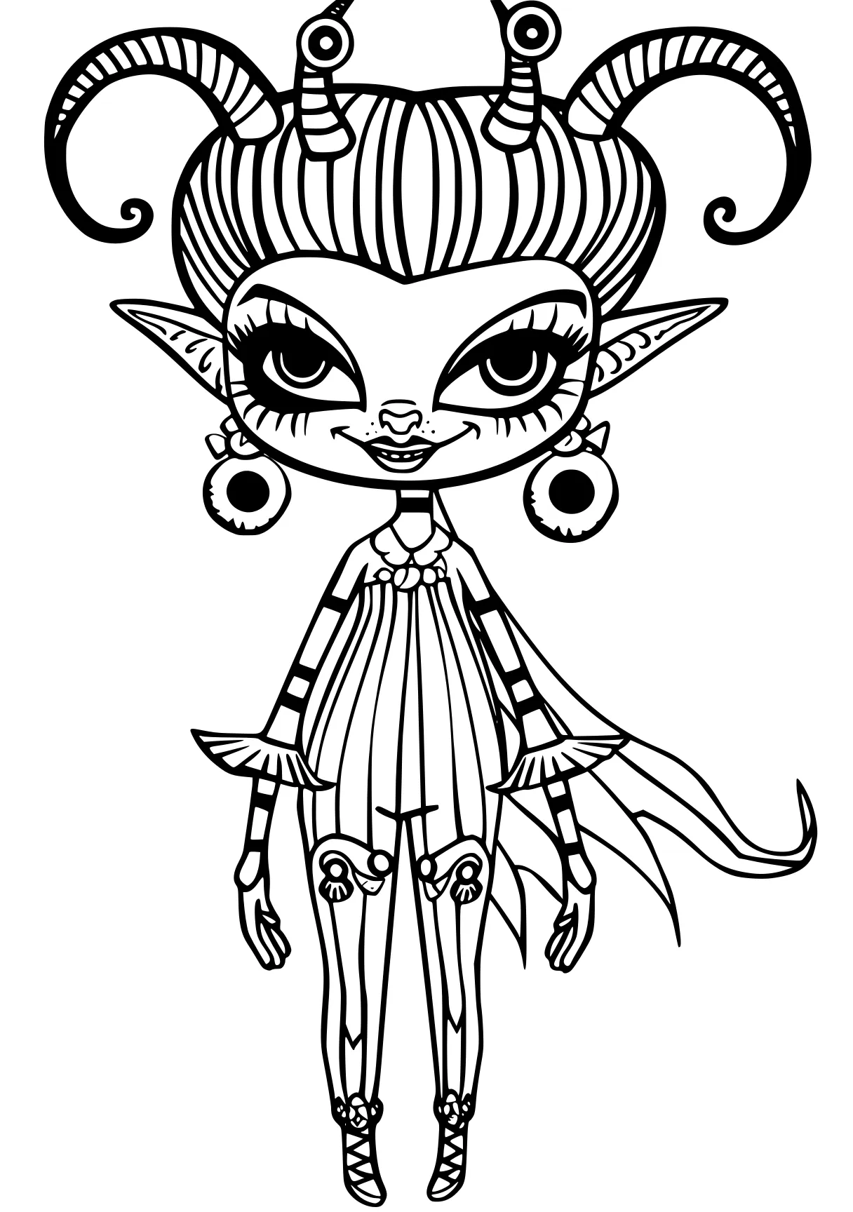 monster high coloring page fairy, printables, witchy, goblin, elf, free downloads