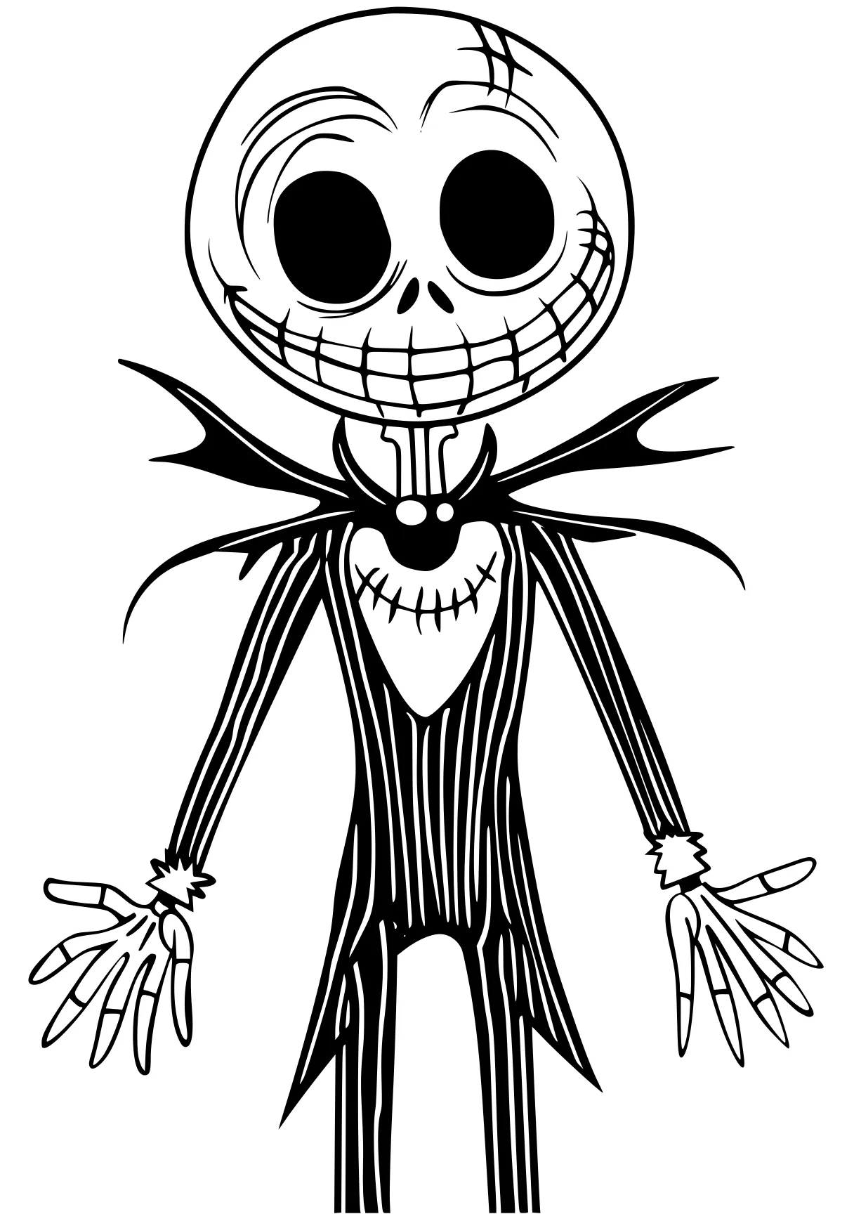 jack skellington coloring page skellington, skeleton, bendy, vampirina, scarecrow, free downloads