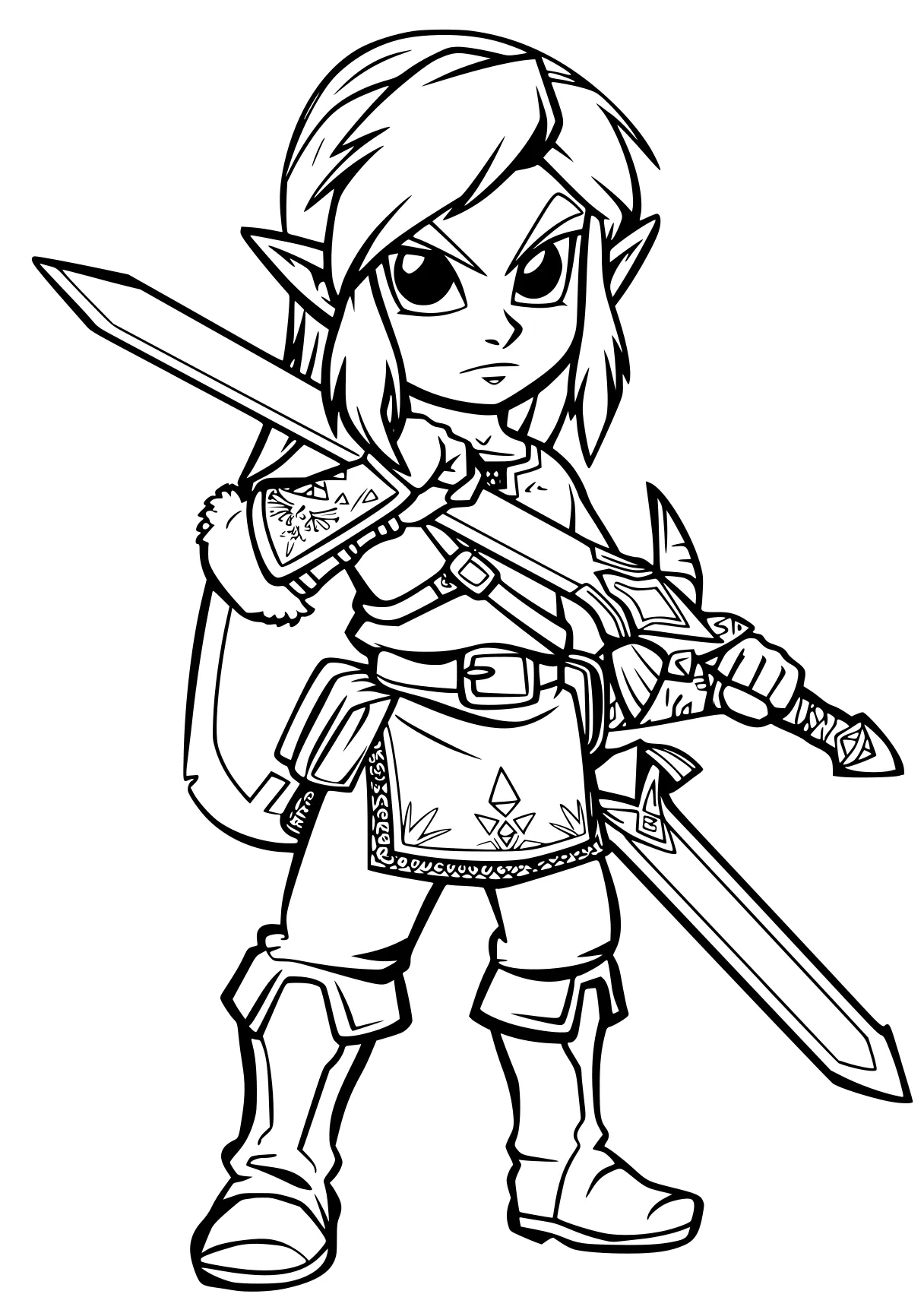 zelda coloring pages link, zelda, knight, elf, sword, free page downloads