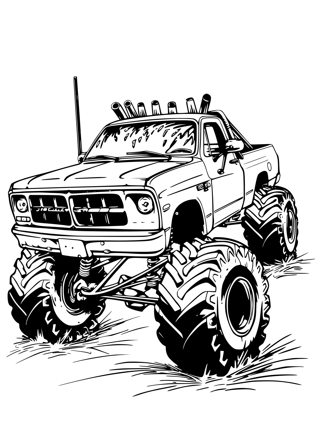 monster truck color page jeep, truck, trucks, vehicle, crawler, free coloring downloads