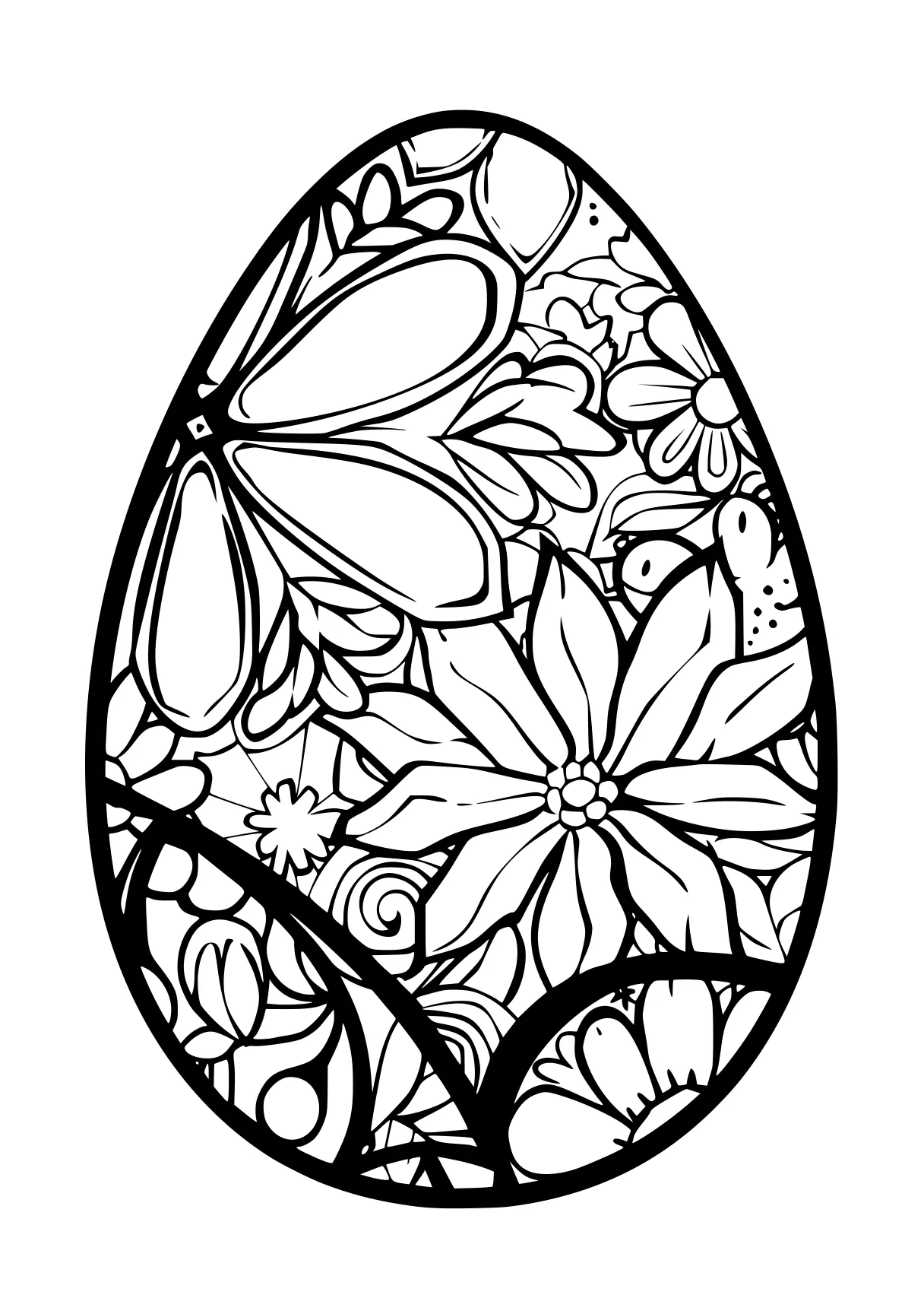 easter egg coloring pages ornament, tulip, floral, free page downloads