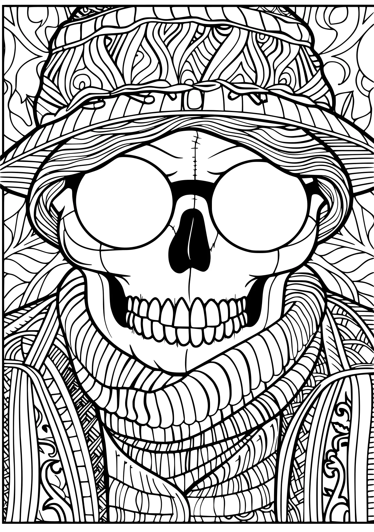 free printable coloring pages muertos, zentangle, skeleton, page downloads