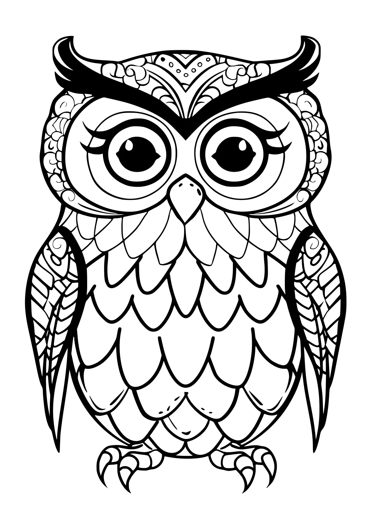 adult coloring pages printable owl, illustrator, zentangle, free page downloads