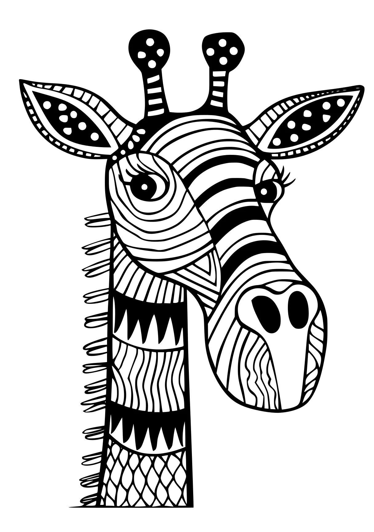 free online coloring pages zebra, giraffe, llama, zentangle, camel, page downloads