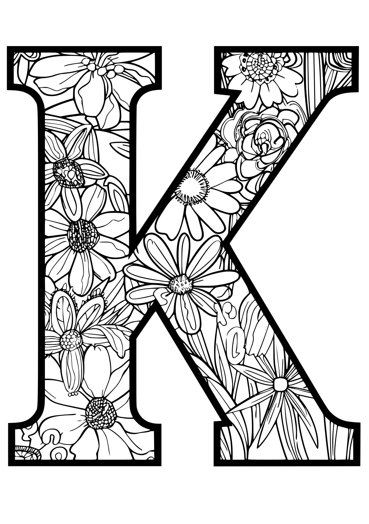 letter coloring pages letters, floral, design, illustrator, free page downloads