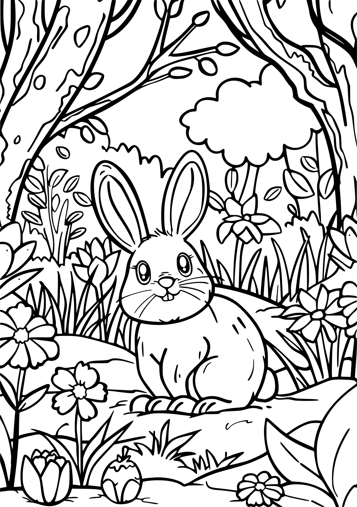 spring time coloring pages rabbit, bunny, bunnies, free page downloads