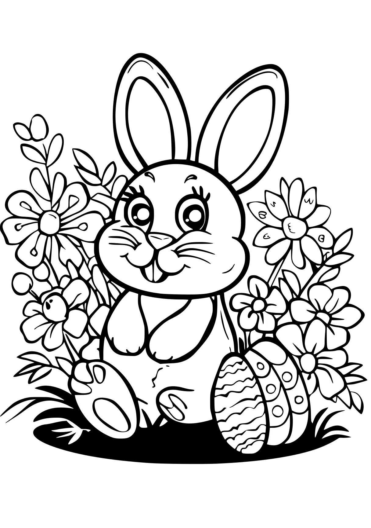 free coloring pages for kids bunny, rabbit, easter, page downloads