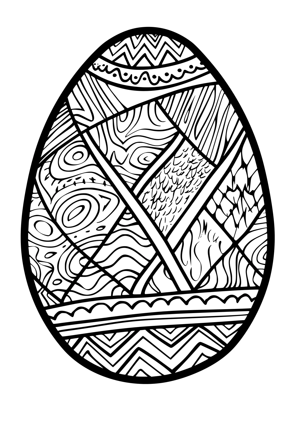 coloring pages printable easter zentangle, egg, ornament, acorn, free page downloads