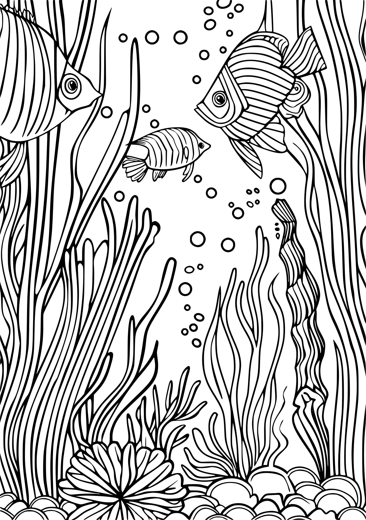 ocean coloring pages, siren, trees, forest, free page downloads