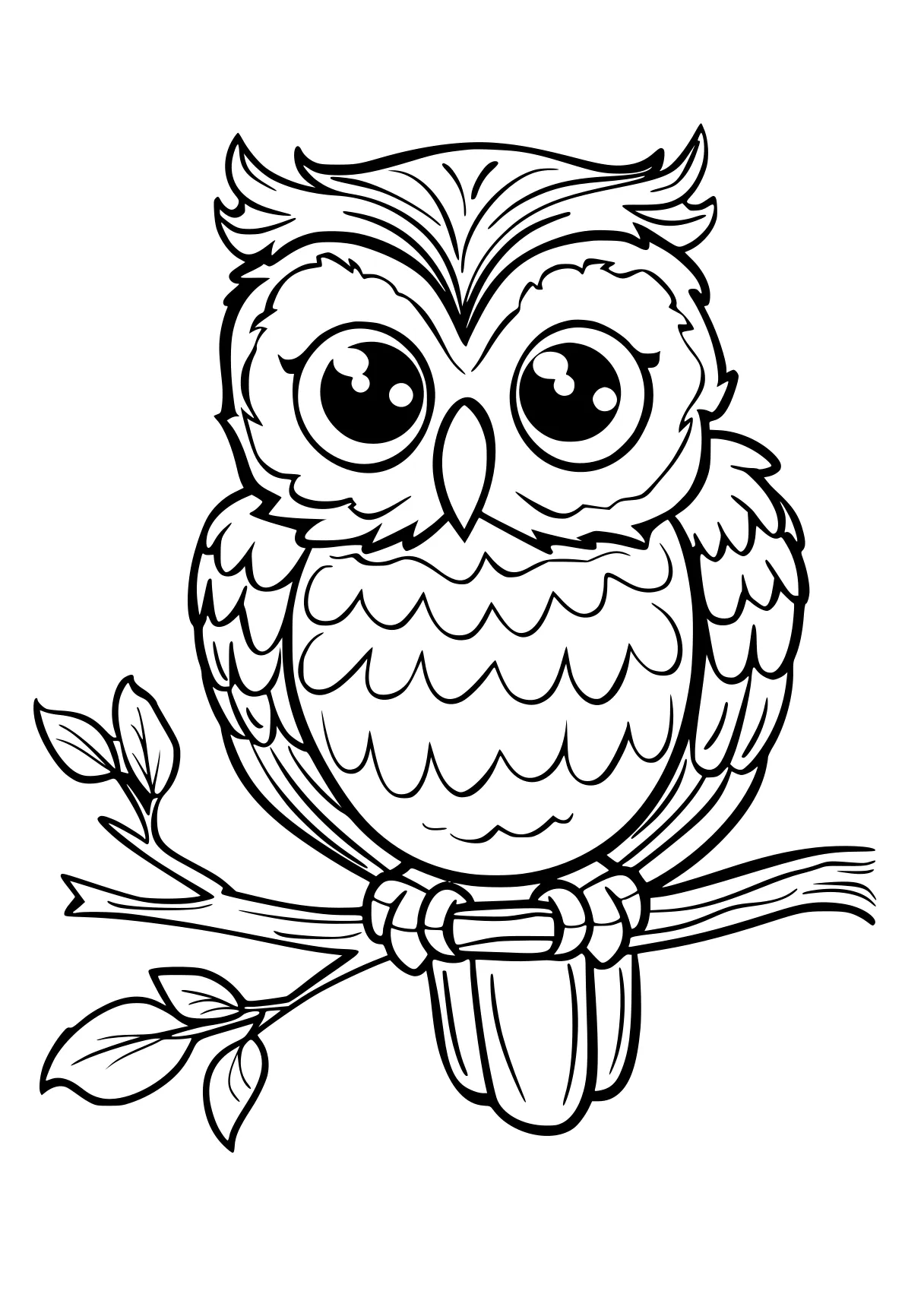 easy to color coloring pages owl, illustrator, bird, free page downloads