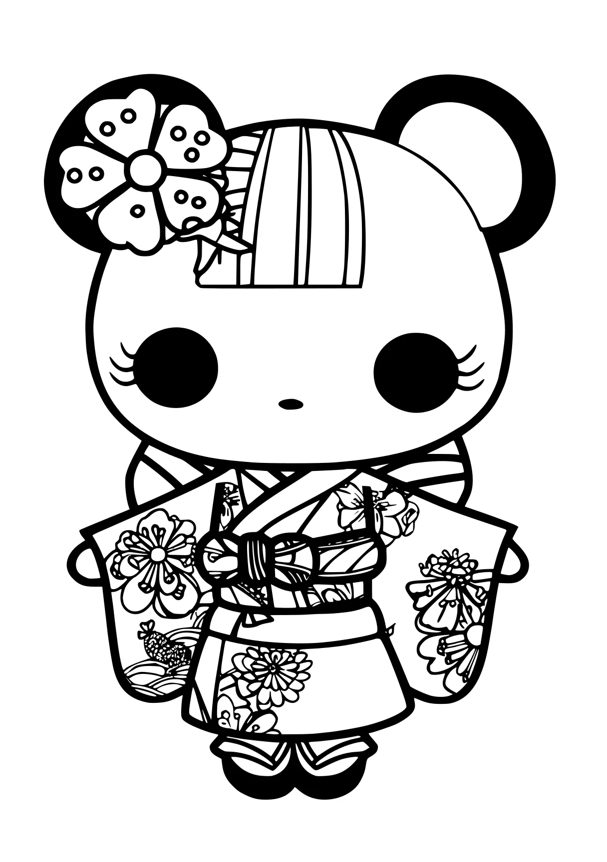 kuromi coloring pages sanrio, cinnamoroll, panda, tanjiro, nezuko, free page downloads