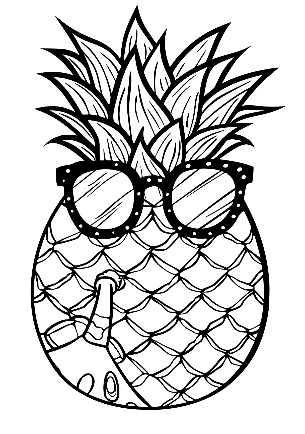 summer coloring pineapple, palm, zentangle, acorn, corn, free page downloads