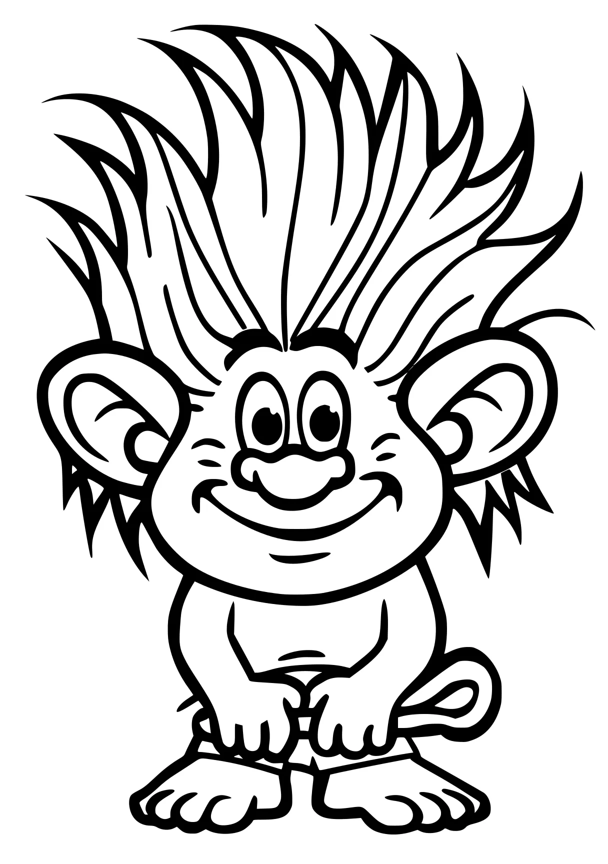 coloring paper monkey, trolls, gnome, troll, jerry, free page downloads