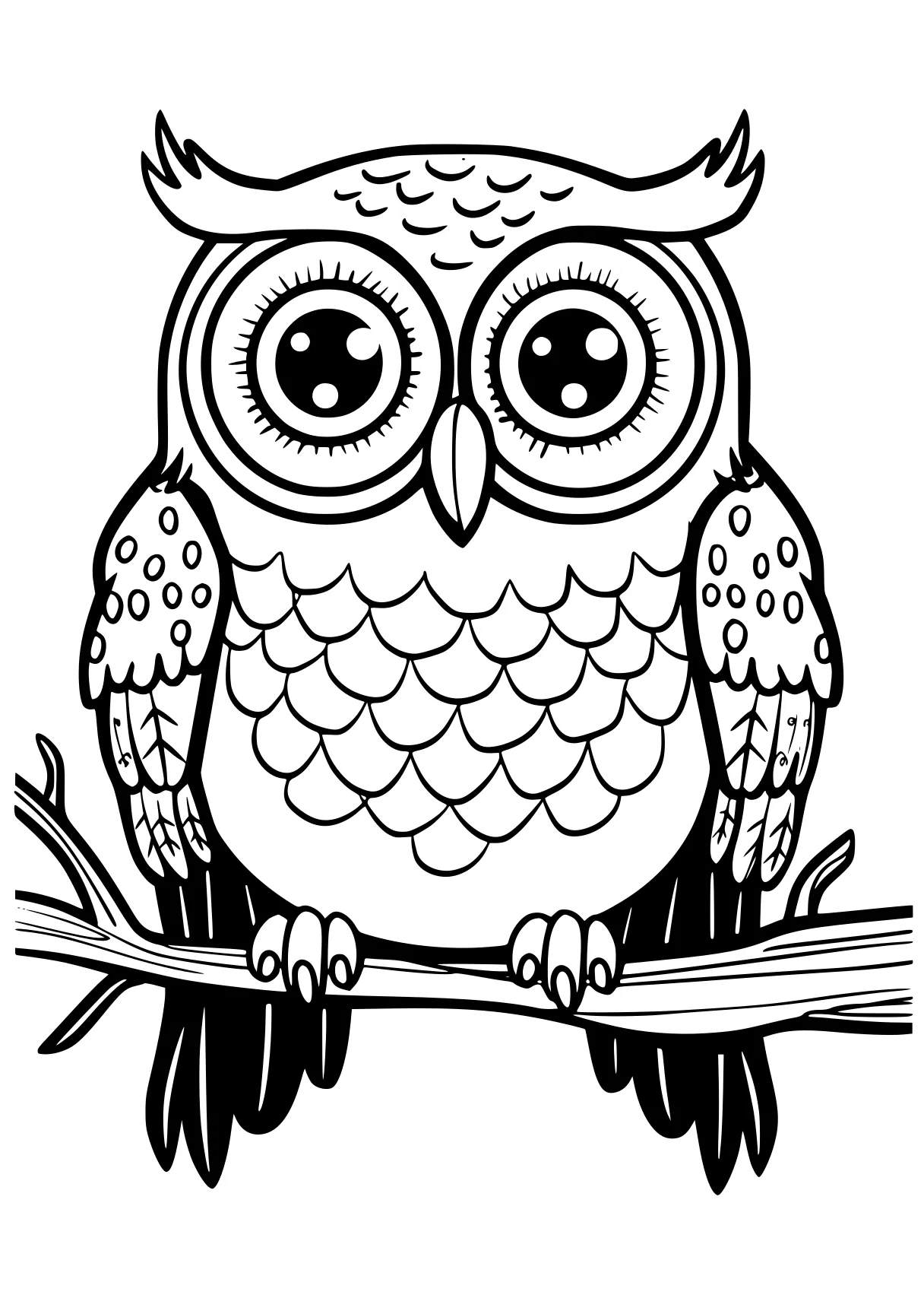 coloring images owl, illustrator, bird, free page downloads