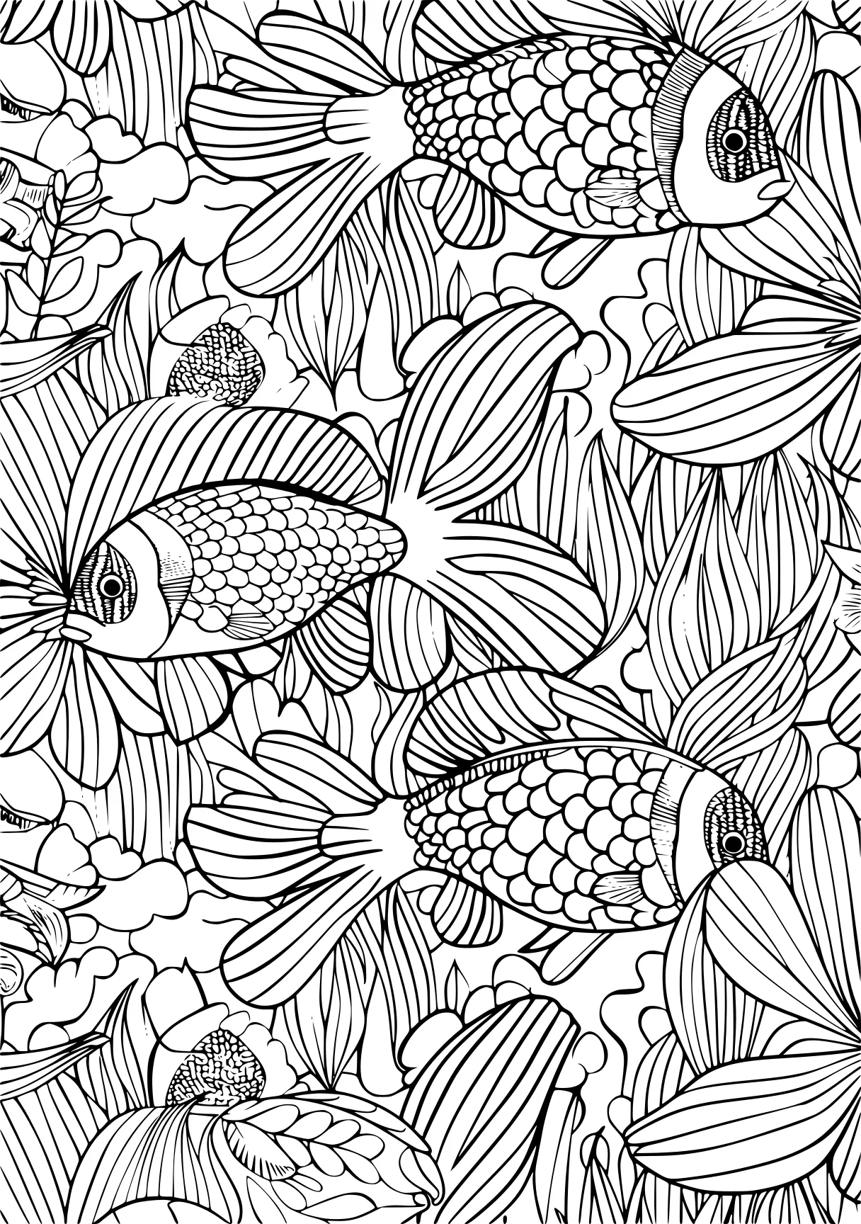 coloring pages for teens, pattern, fish, colouring, free page downloads