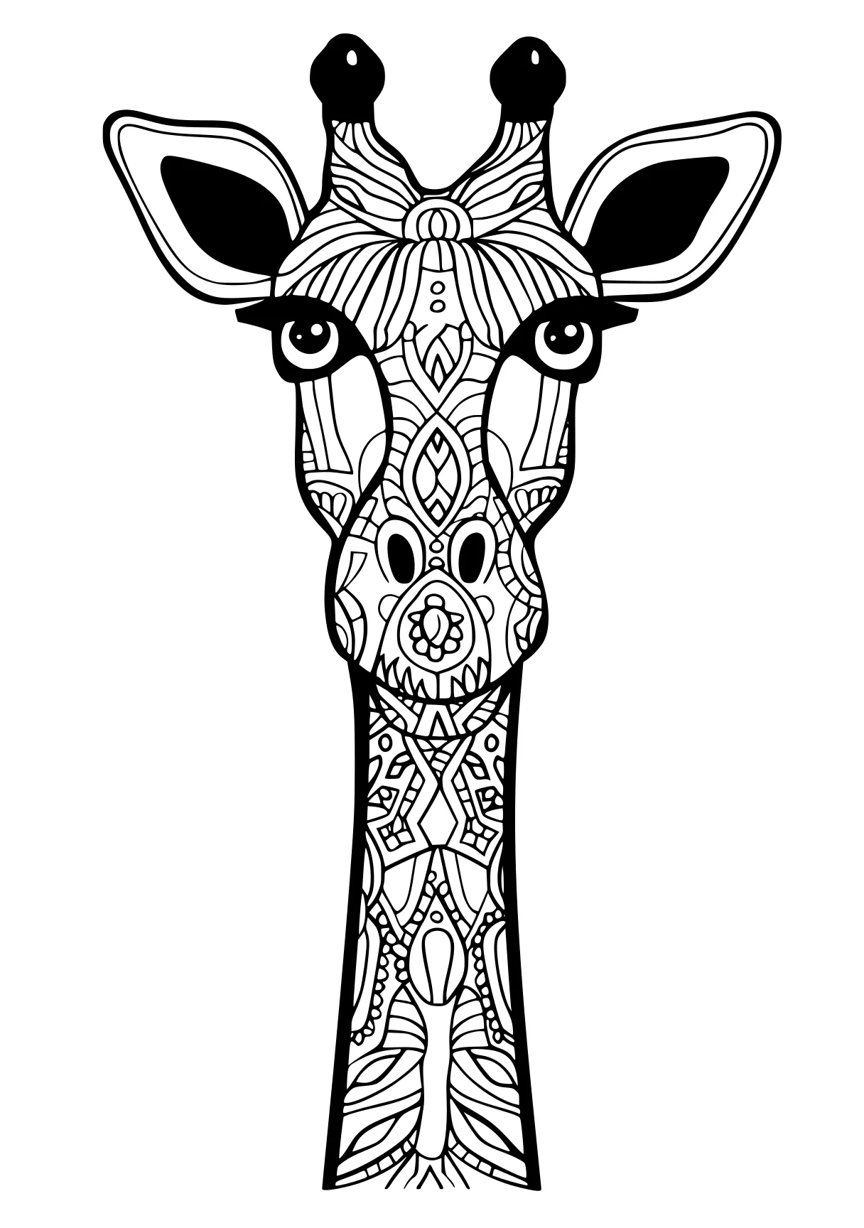 printable animal coloring pages giraffe, llama, deer, safari, free page downloads