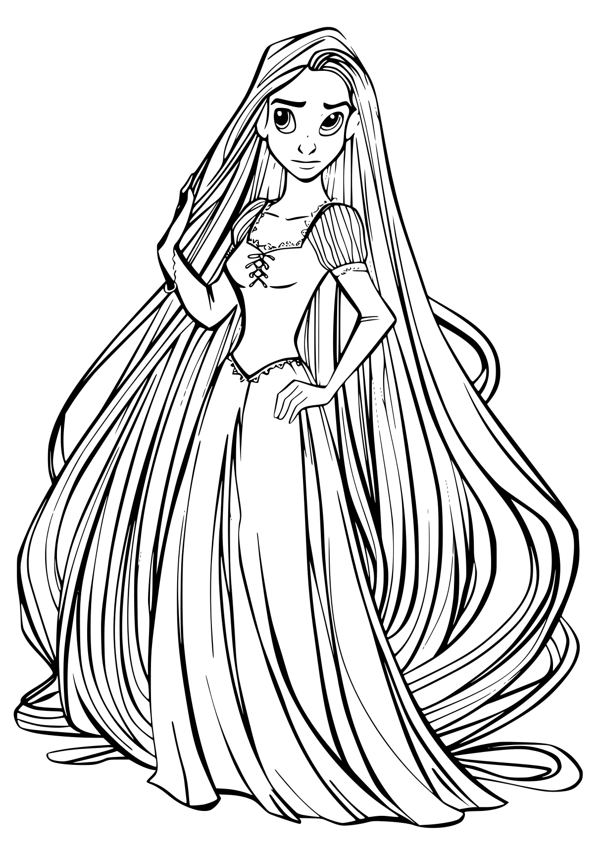 rapunzel coloring page rapunzel, winx, jasmine, ariel, tiana, free downloads