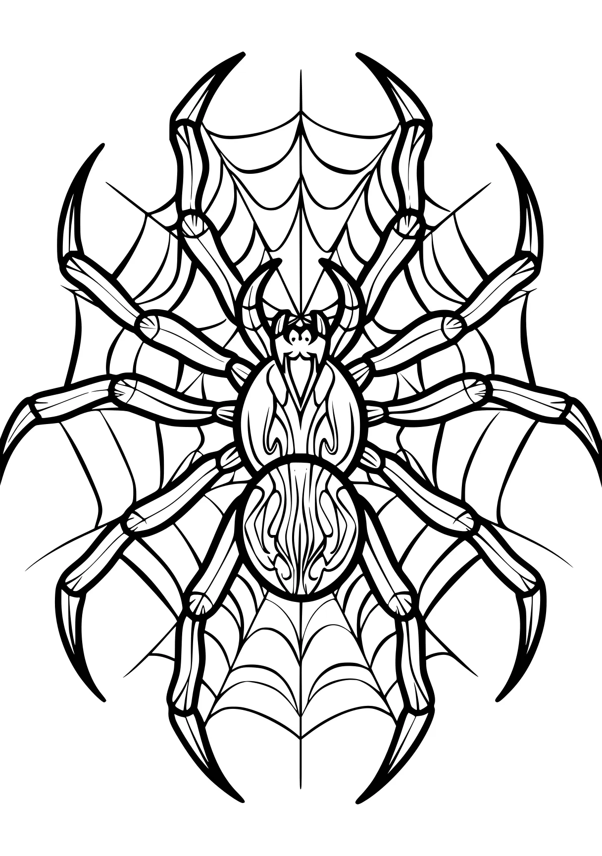 spider coloring page spider, spidey, intricate, free downloads