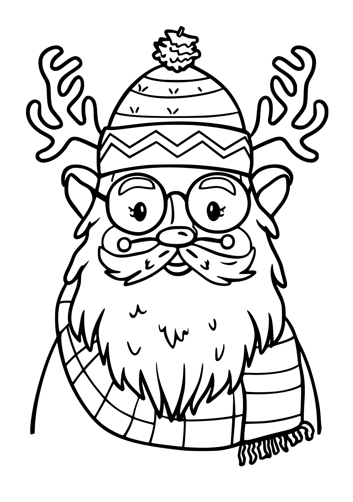 printable coloring book gnome, reindeer, elf, illustrator, wizard, free page downloads