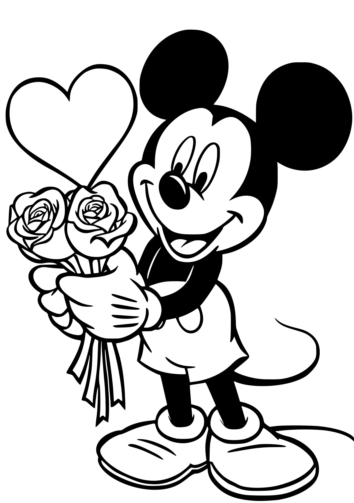 mickey mouse coloring pages mickey, minnie, disney, mouse, valentine, free page downloads