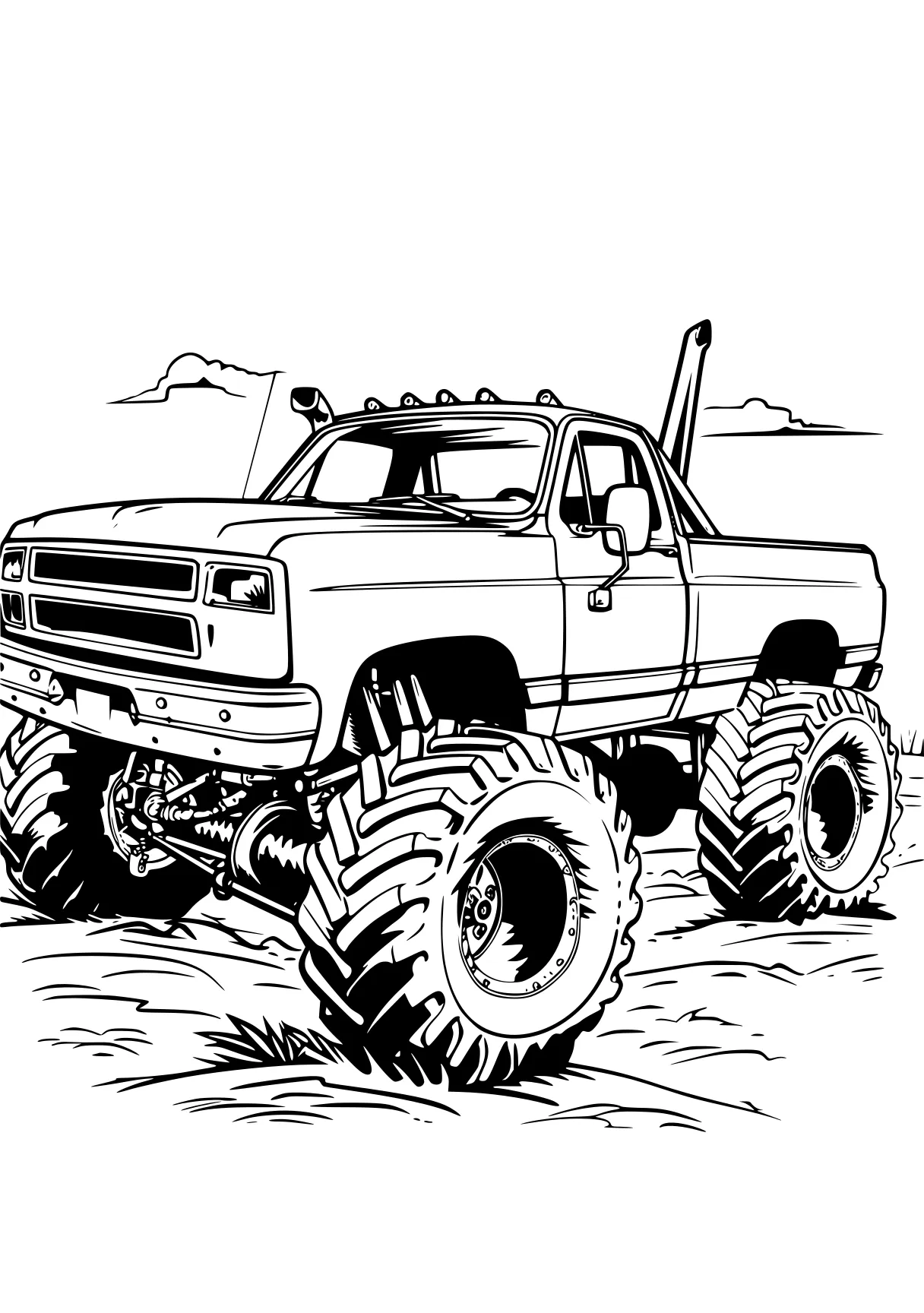 monster truck coloring sheet truck, trucks, jeep, crawler, vehicle, free page downloads