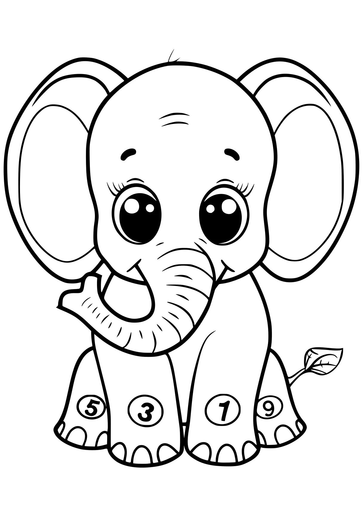 color by number sheets elephant, dumbo, koala, illustrator, zooba, free coloring page downloads