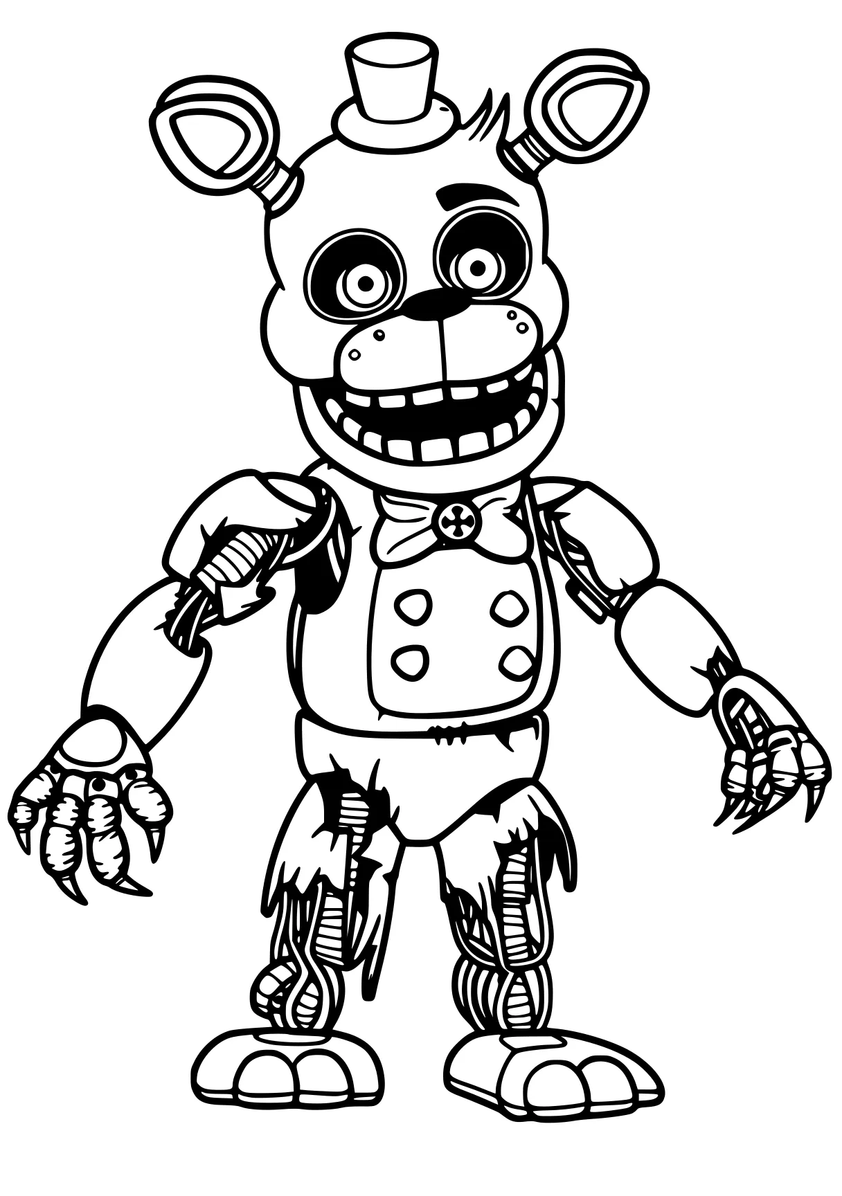 fnaf coloring page fnaf, fazbear, bonnie, zomboss, chica, free downloads