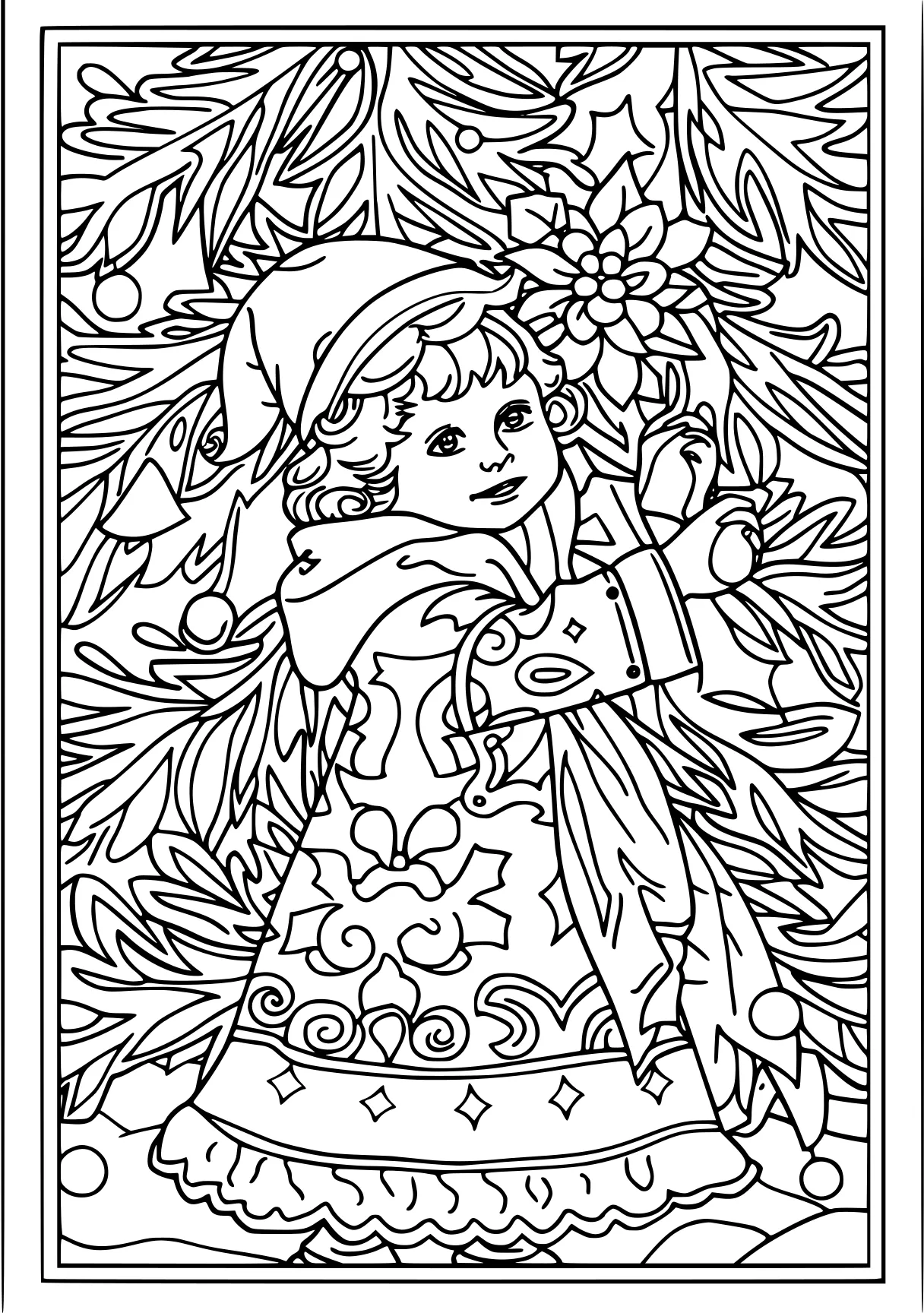 coloring pages for adults christmas, ornament, zentangle, colouring, free page downloads