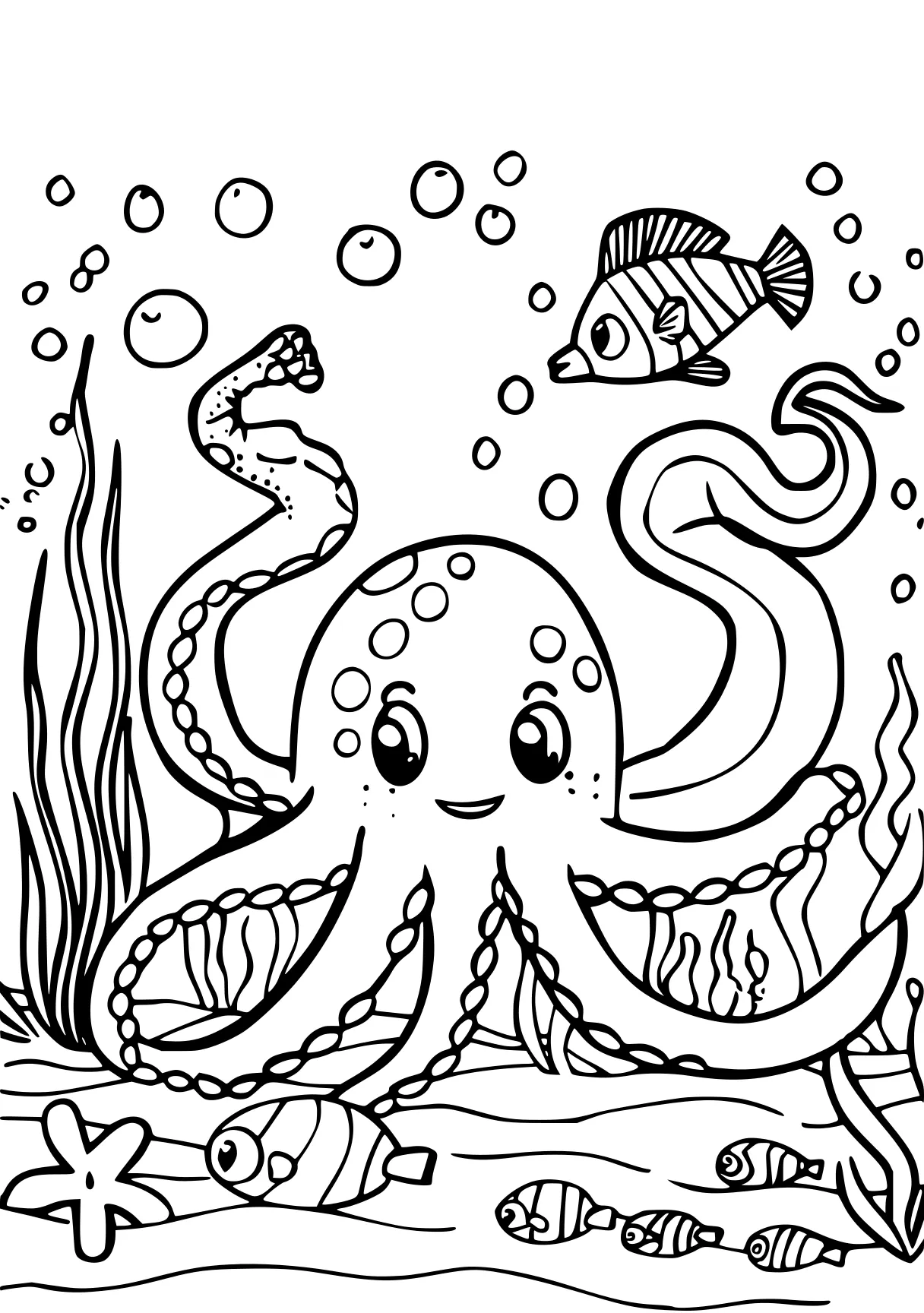 ocean animals coloring pages octopus, jellyfish, splatoon, free page downloads