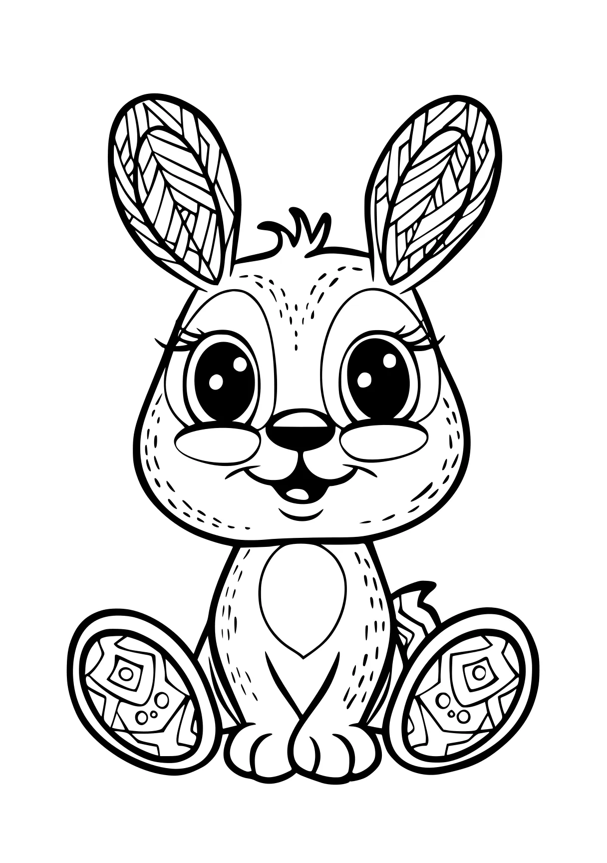 coloring pages printable animals rabbit, bunny, scorbunny, eevee, bunzo, free page downloads