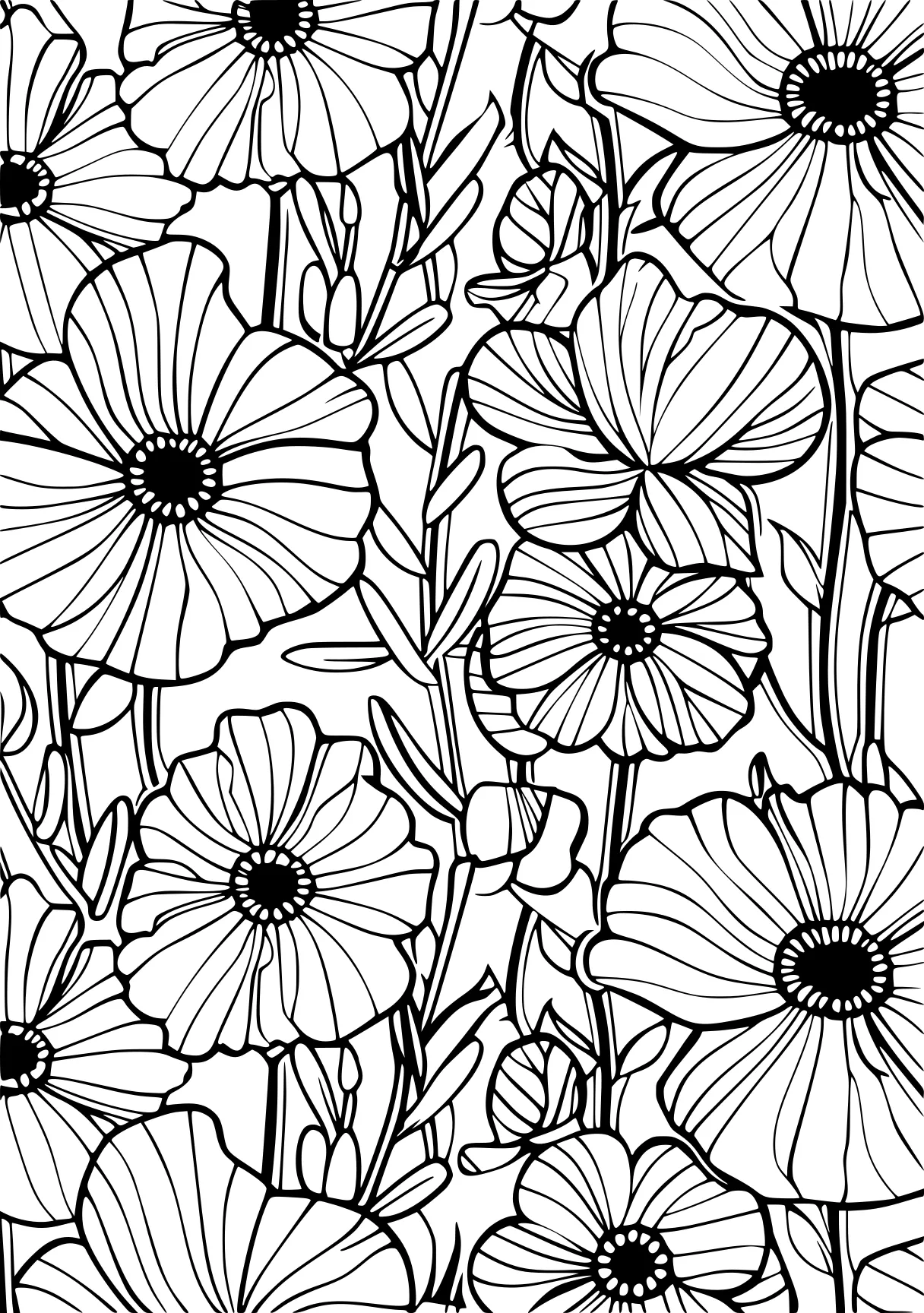 coloring pictures, pattern, patterns, flowers, free page downloads