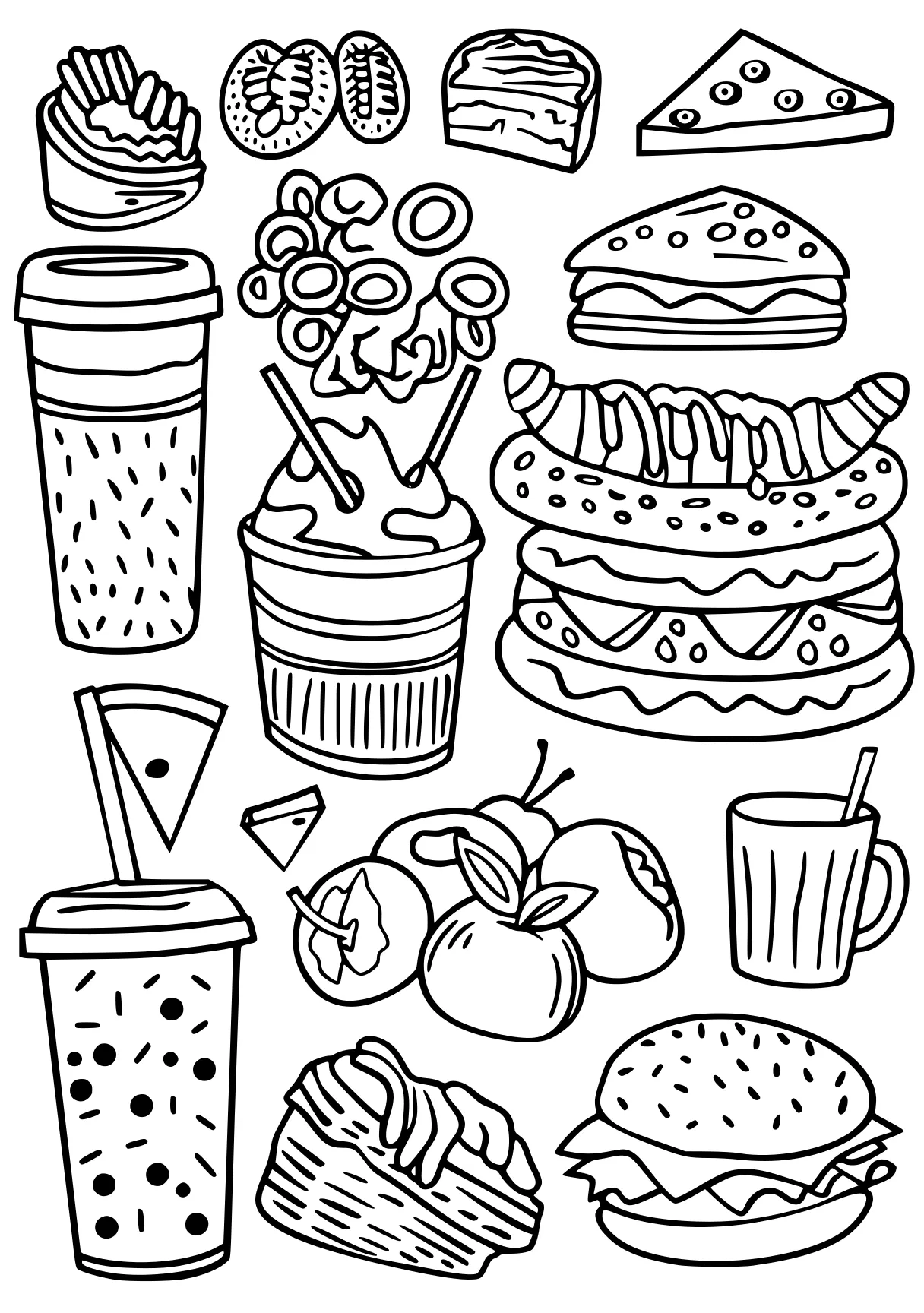 food coloring sheets foods, food, illustrator, free page downloads