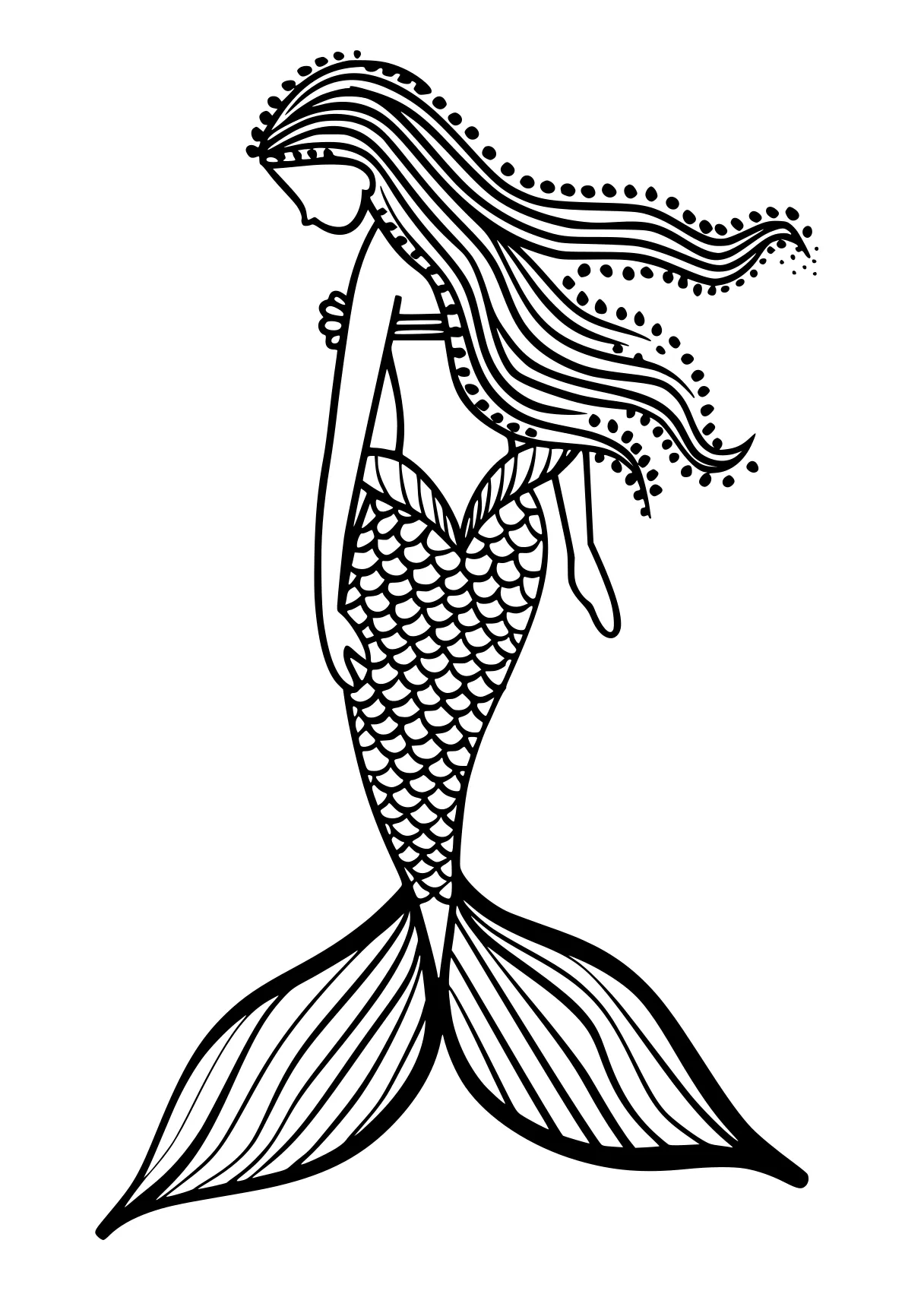 mermaid coloring sheet mermaid, fish, siren, ariel, seahorse, free page downloads