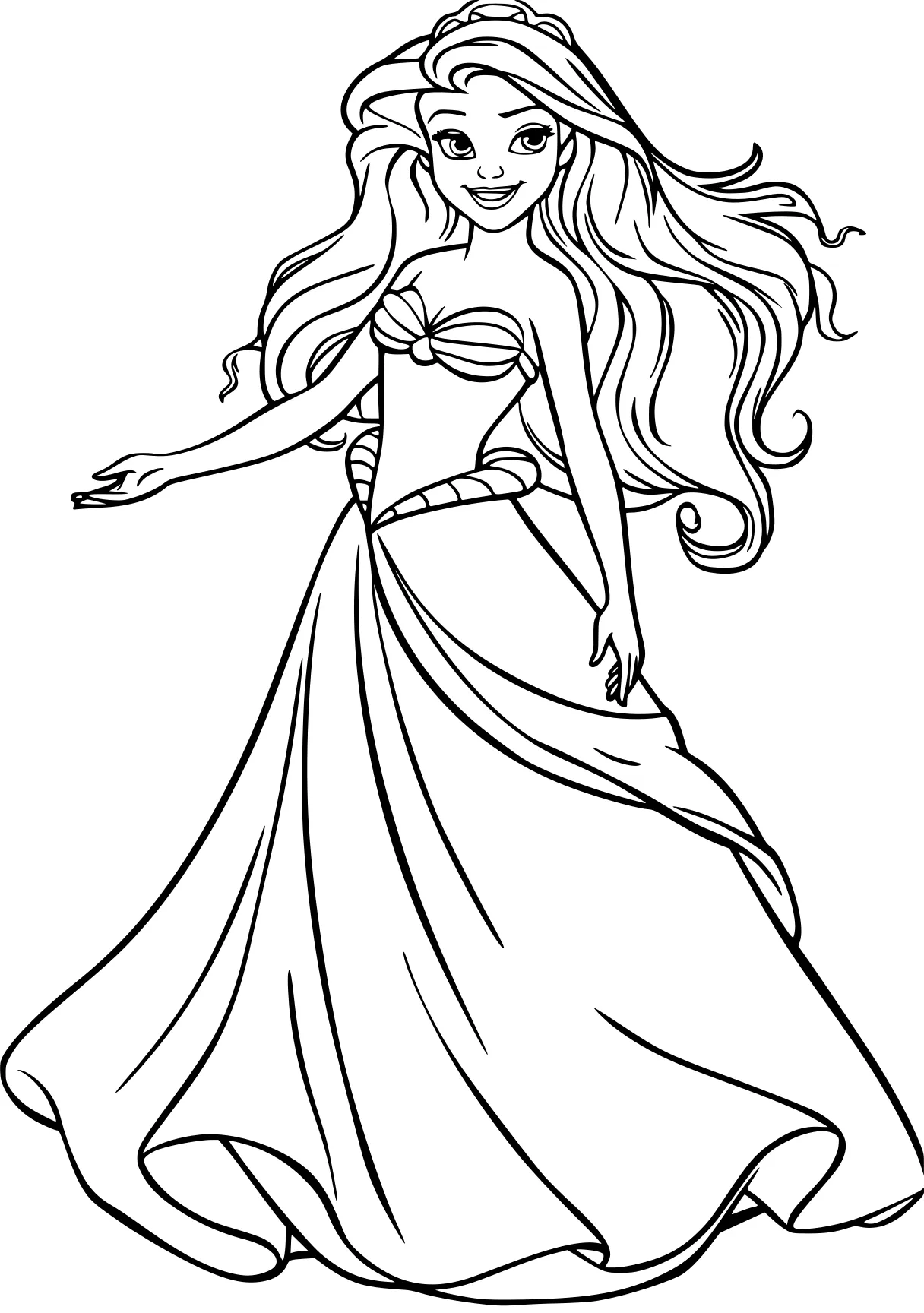 ariel coloring page rosalina, jasmine, rapunzel, princess, dance, free downloads