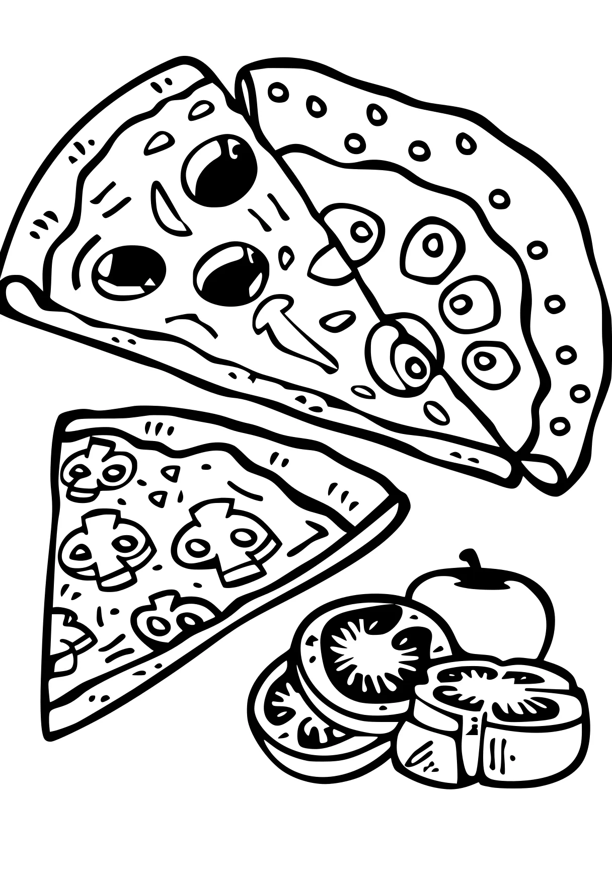 food coloring pages pizza, foods, food, free page downloads