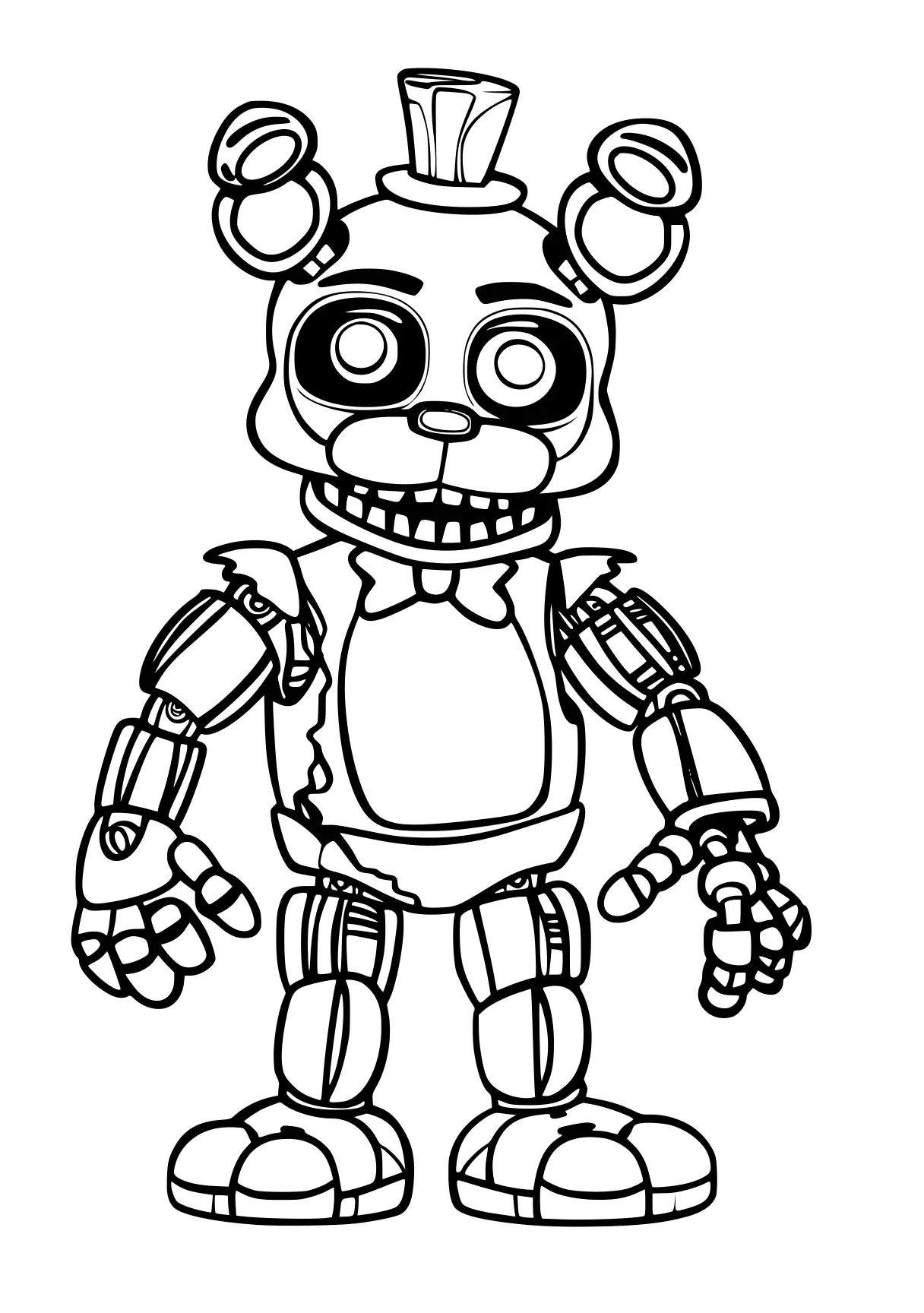 fnaf colouring pages fazbear, fnaf, robot, freddy, zomboss, free coloring page downloads