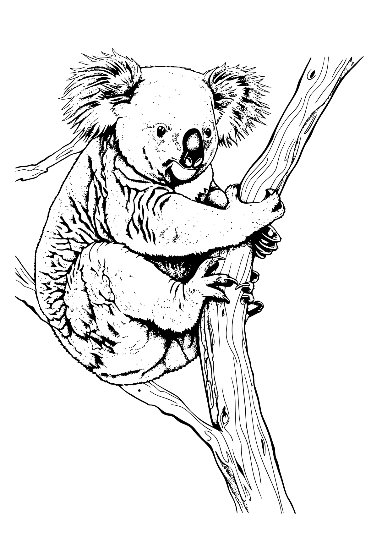 koala coloring page koala, sloth, madagascar, raccoon, adult, free downloads