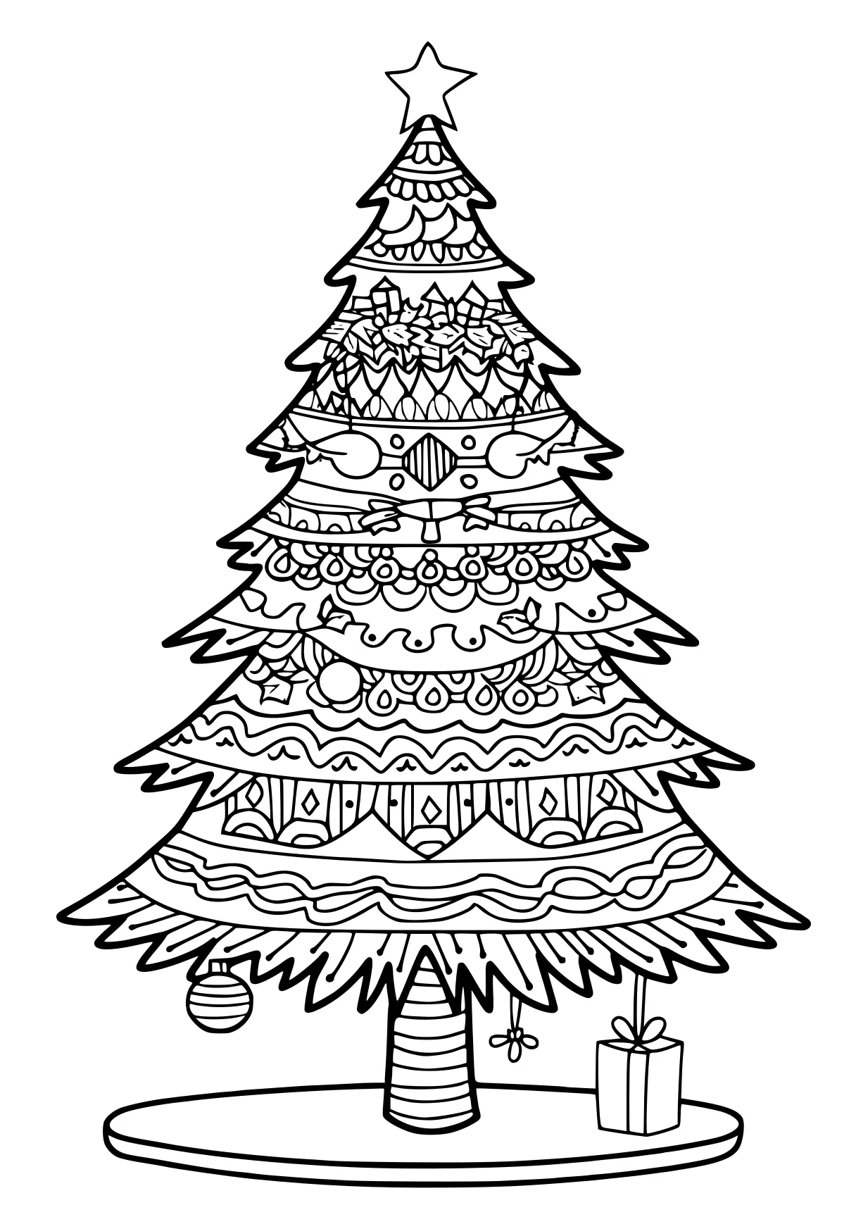 christmas coloring pages for adults ornament, tree, zentangle, free page downloads