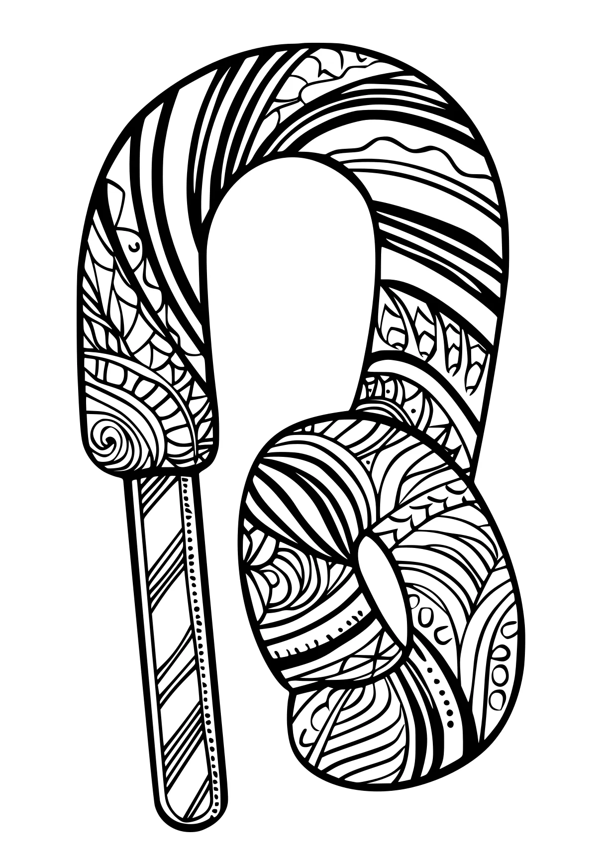 candy cane coloring page zentangle, design, moana, free downloads