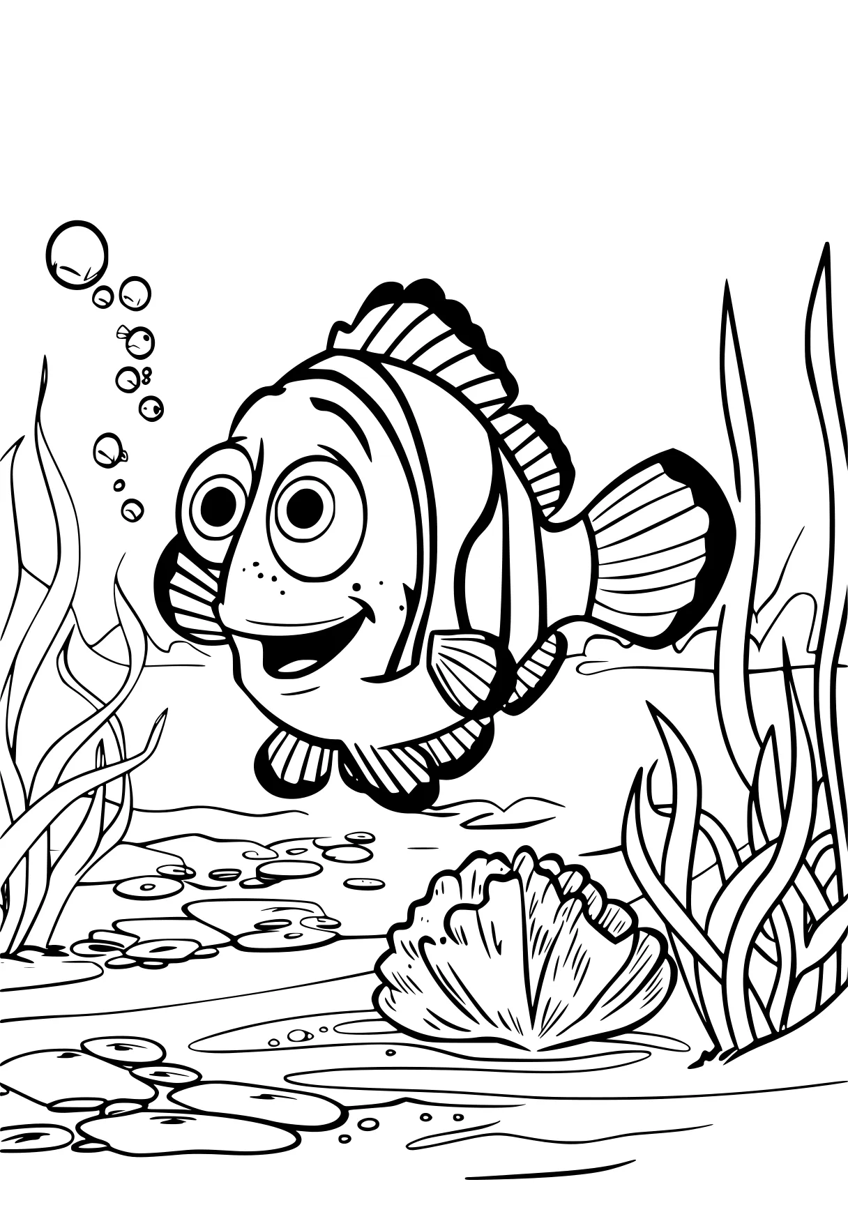 finding nemo coloring pages nemo, fish, dory, free page downloads