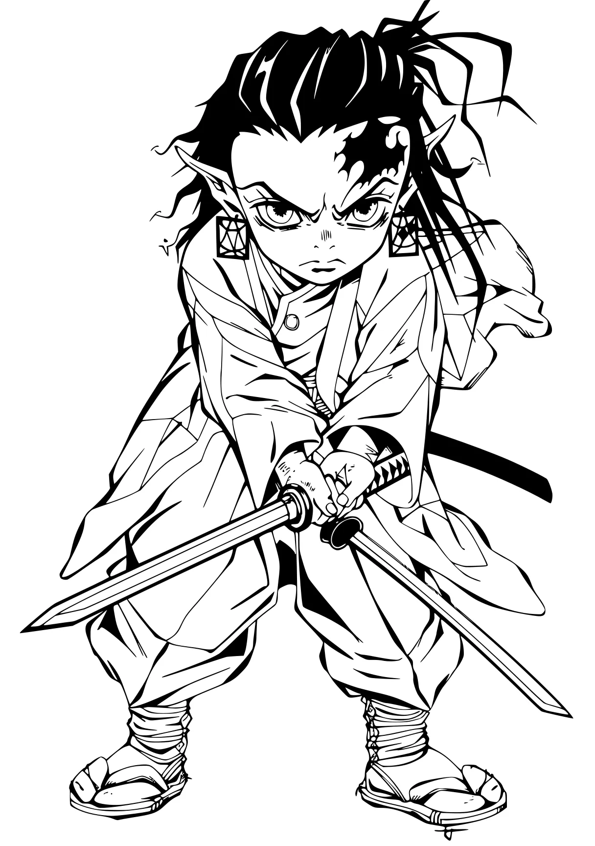 demon slayer colouring pages tanjiro, katana, nezuko, sword, noodle, free coloring page downloads