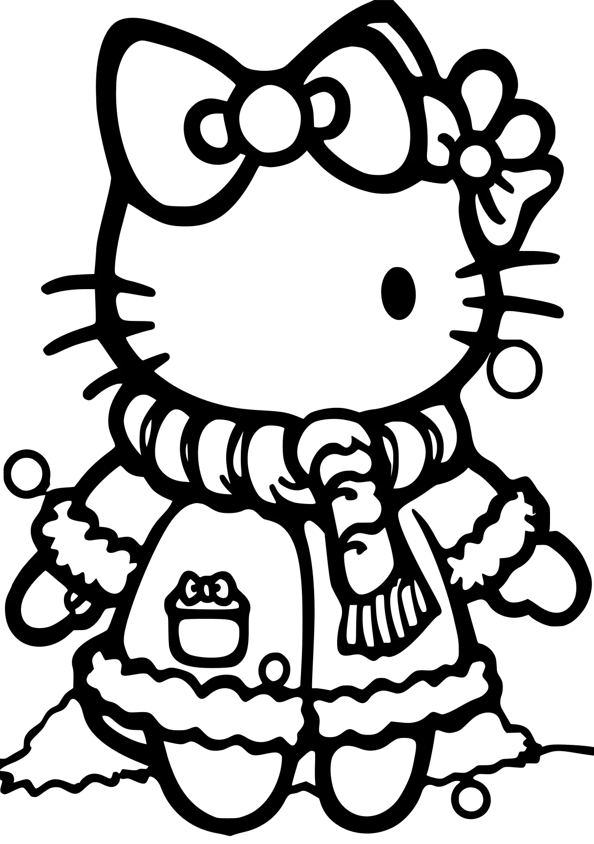 hello kitty pictures to color sanrio, kitty, cinnamoroll, garfield, unikitty, free coloring page downloads