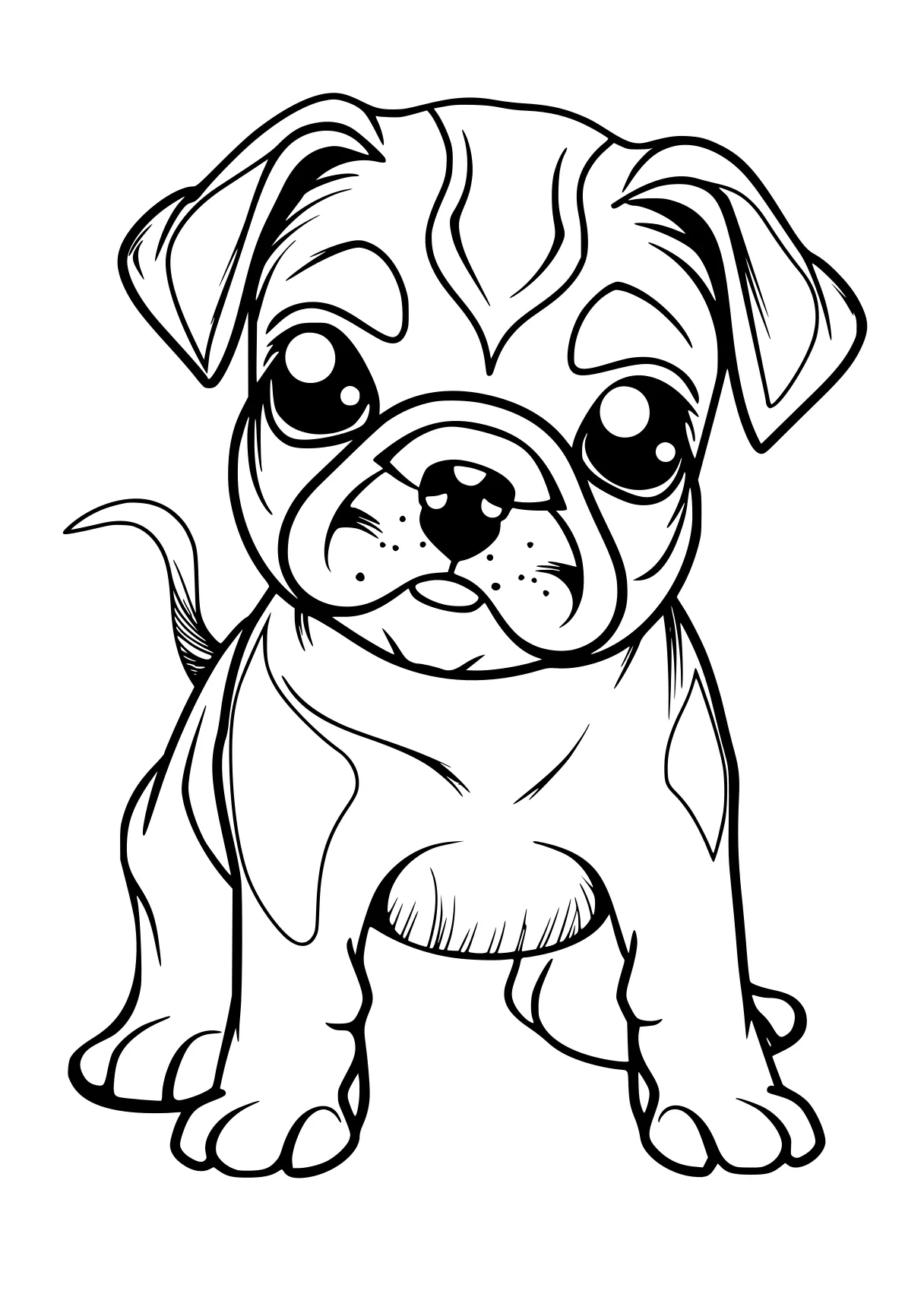 puppy coloring sheet bulldog, pug, yorkie, puppy, illustrator, free page downloads