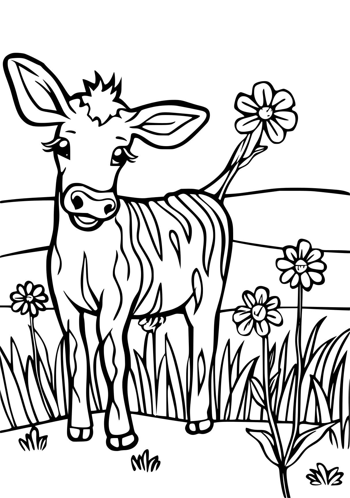 free printable coloring pages cow, deer, illustrator, page downloads